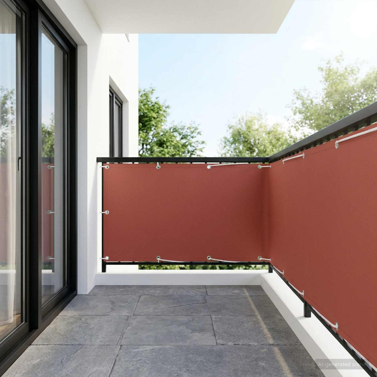 Balkon Afskærmning 150 x 1000 cm Stof med PU-belægning