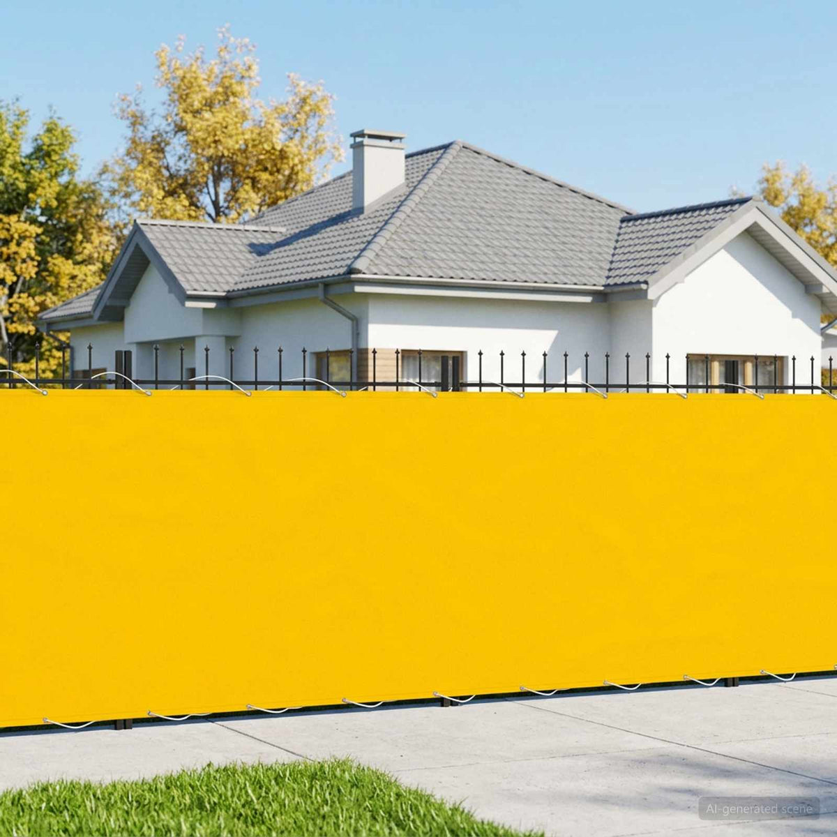 Balkon Afskærmning 150 x 1000 cm Stof med PU-belægning Gul