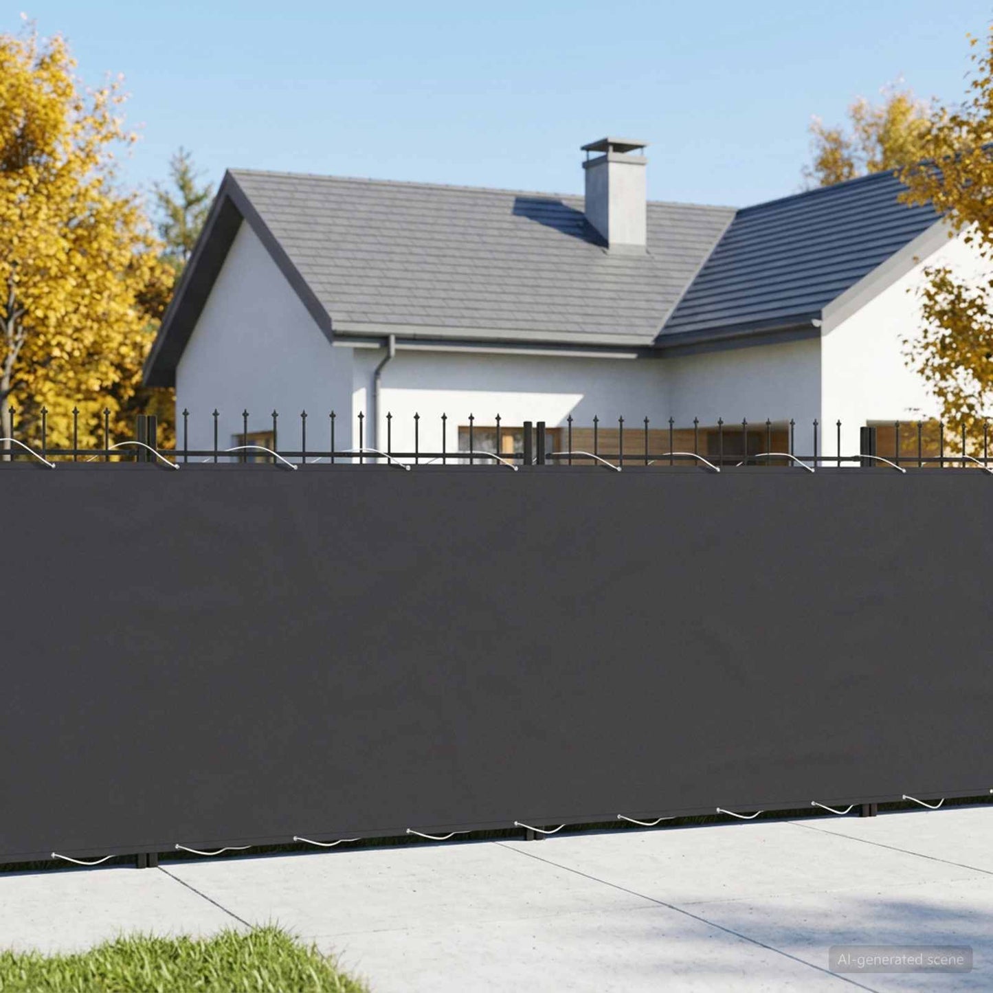 Balkon Afskærmning 200 x 200 cm Stof med PU-belægning Sort