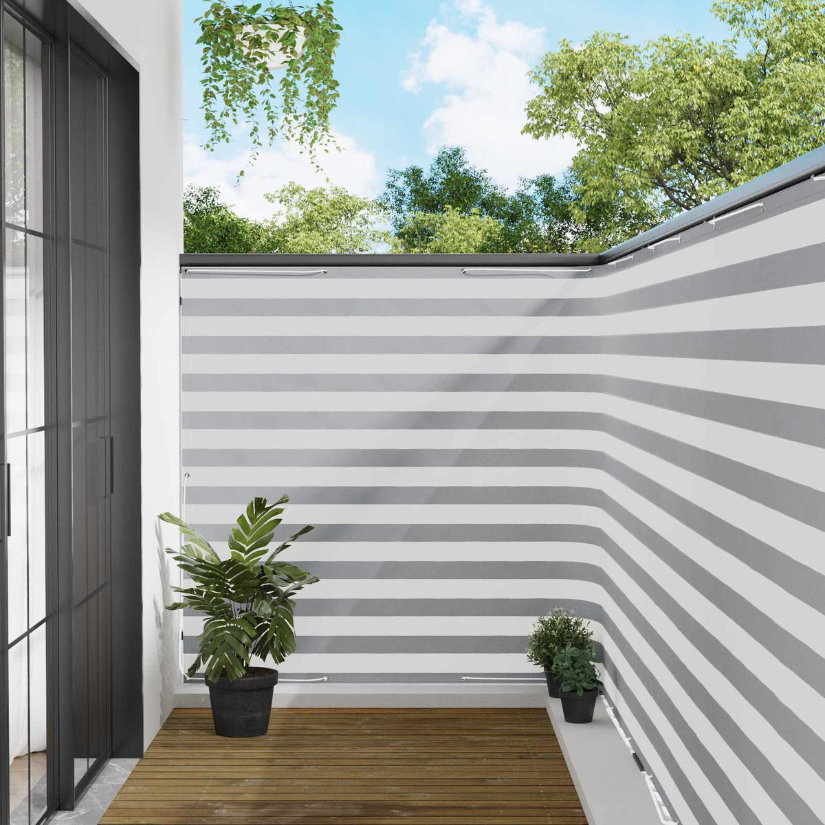 Balkon Afskærmning 150 x 600 cm Stof med PU-belægning
