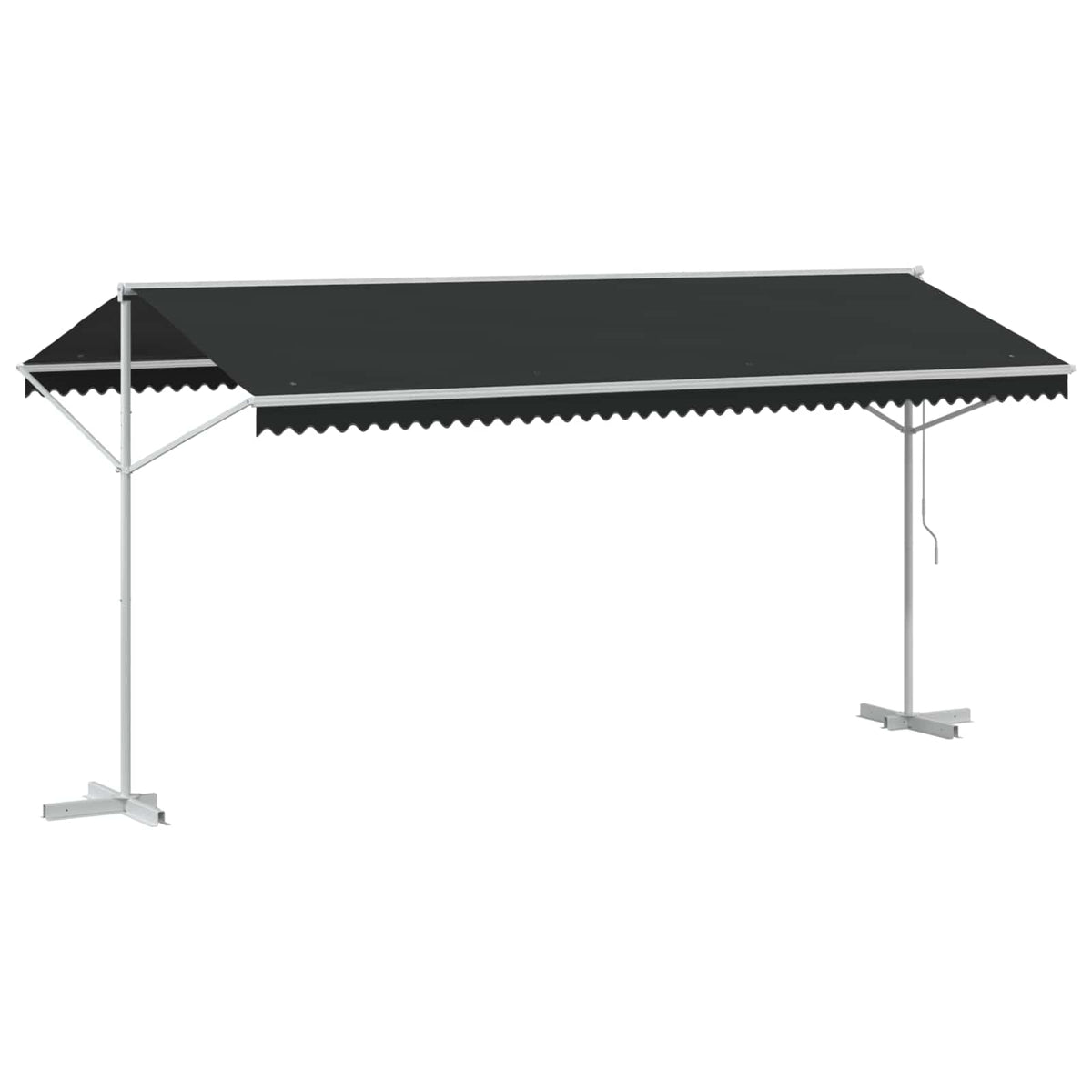 Fritstående markise 5 x 3 m Polyester Antracit
