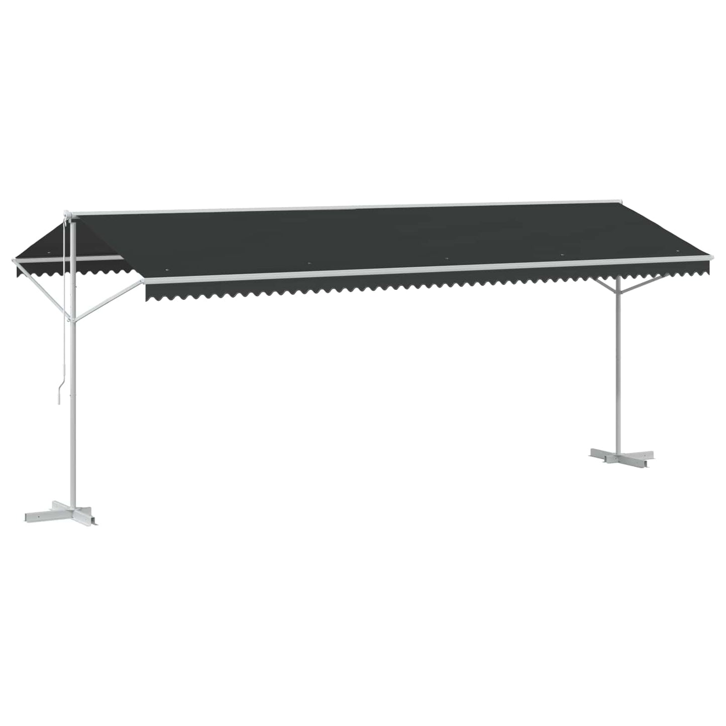 Fritstående markise 6 x 3 m Polyester Antracit