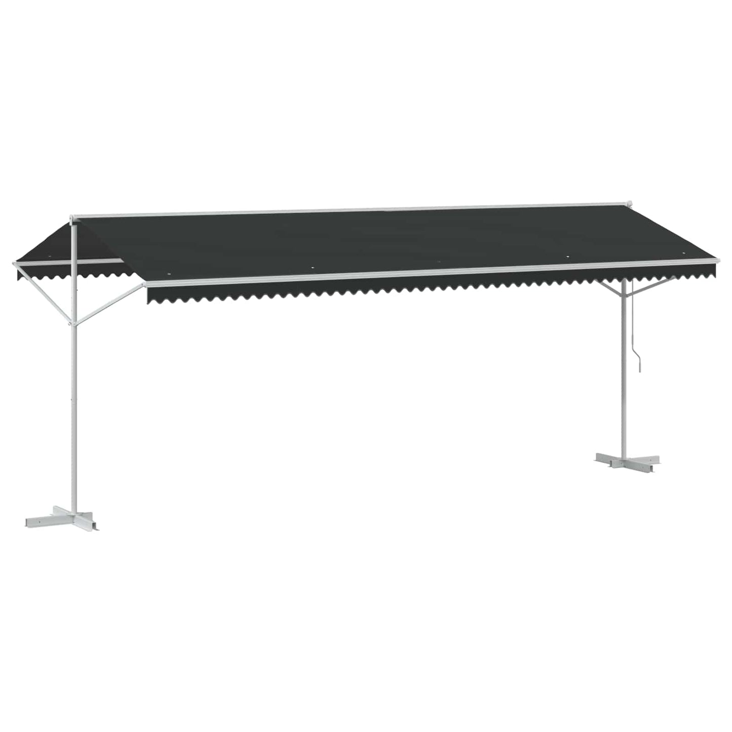 Fritstående markise 6 x 3 m Polyester Antracit