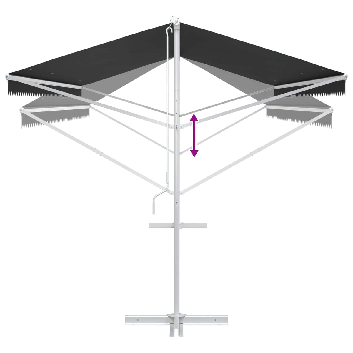 Fritstående markise 6 x 3 m Polyester Antracit