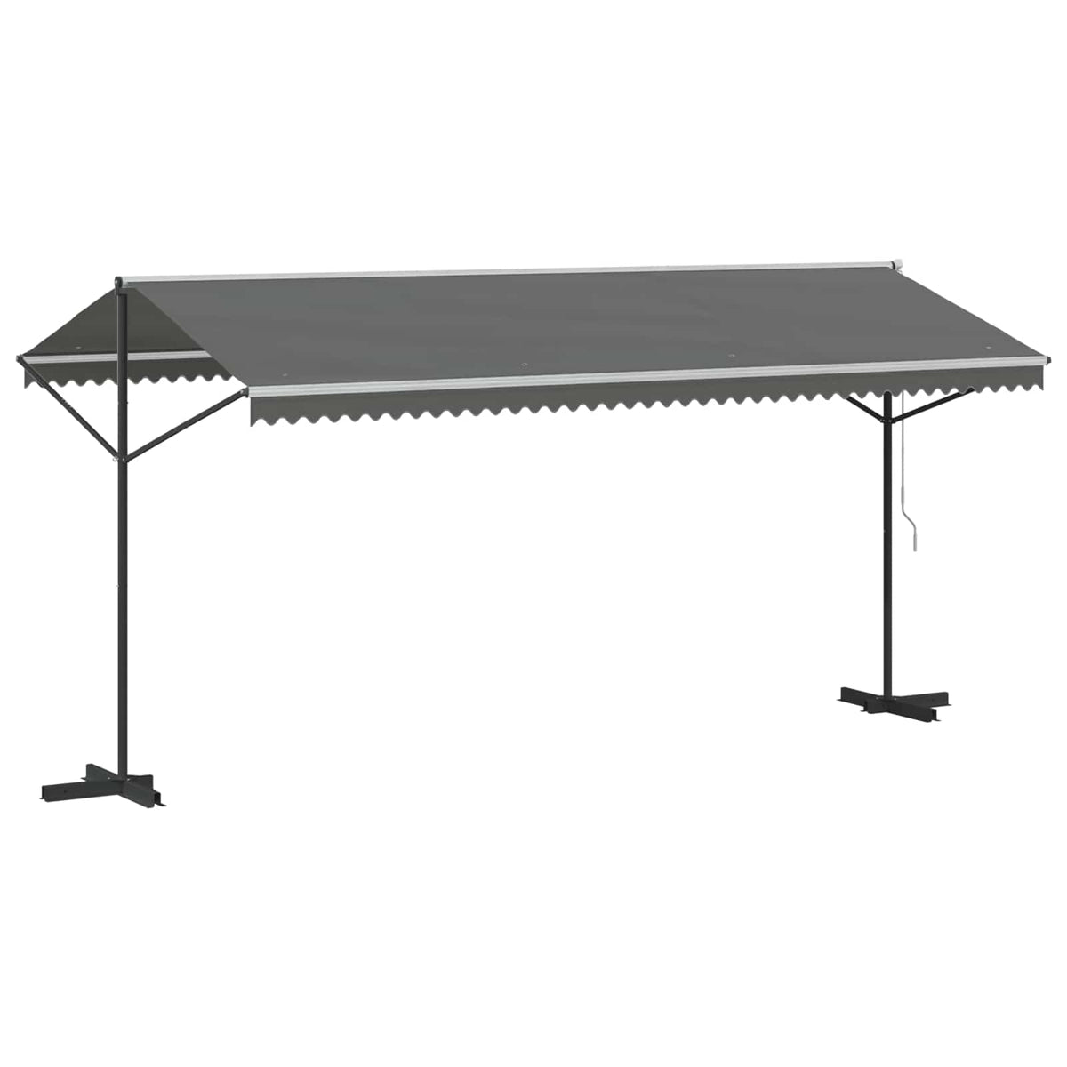 Fritstående markise 5 x 3 m Polyester Grå