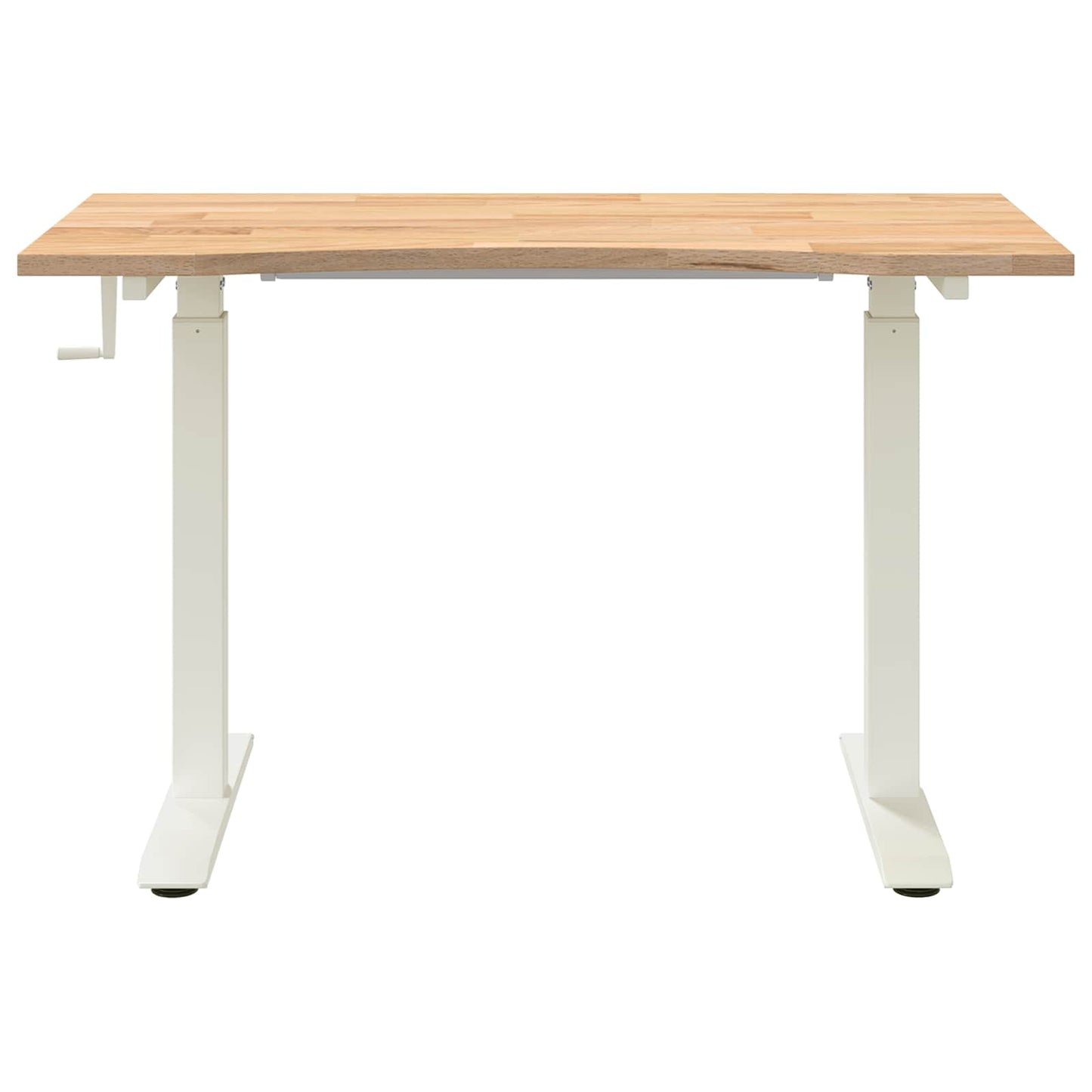 Bord med opbevaring Hvid og Naturlig 120 x 60 cm Massivt Eg Træ