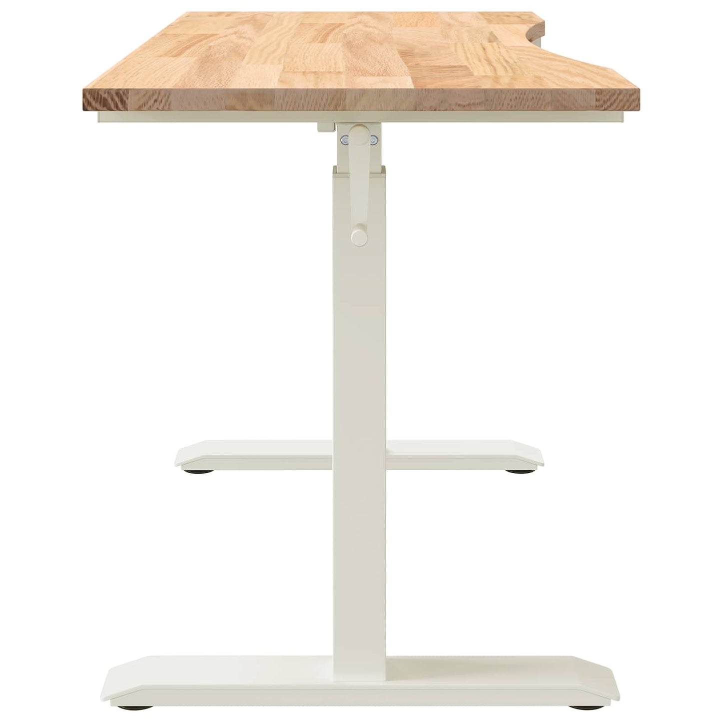 Bord med opbevaring Hvid og Naturlig 120 x 60 cm Massivt Eg Træ