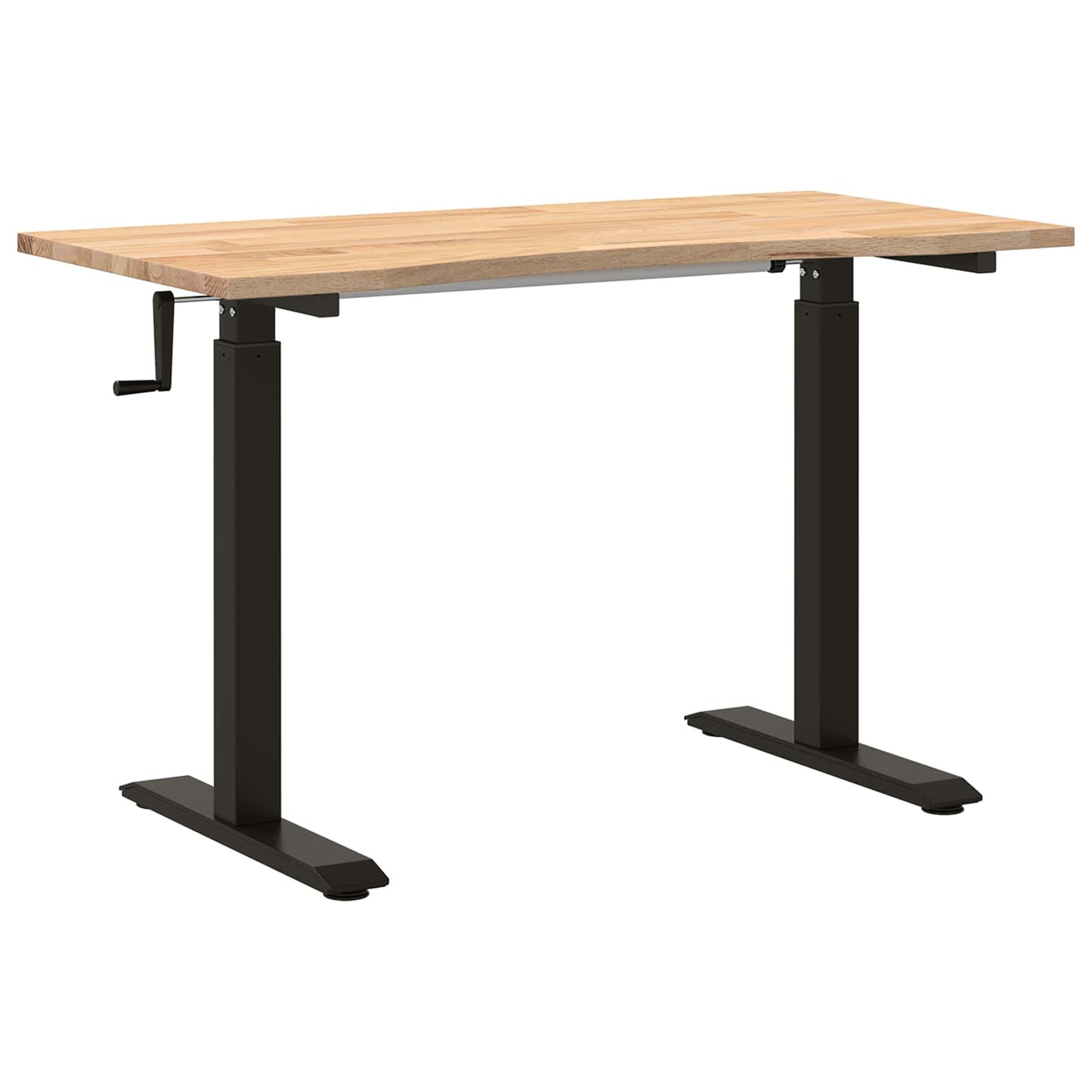 Bord med opbevaring Sort og naturlig 120 x 60 cm Massivt Eg Træ