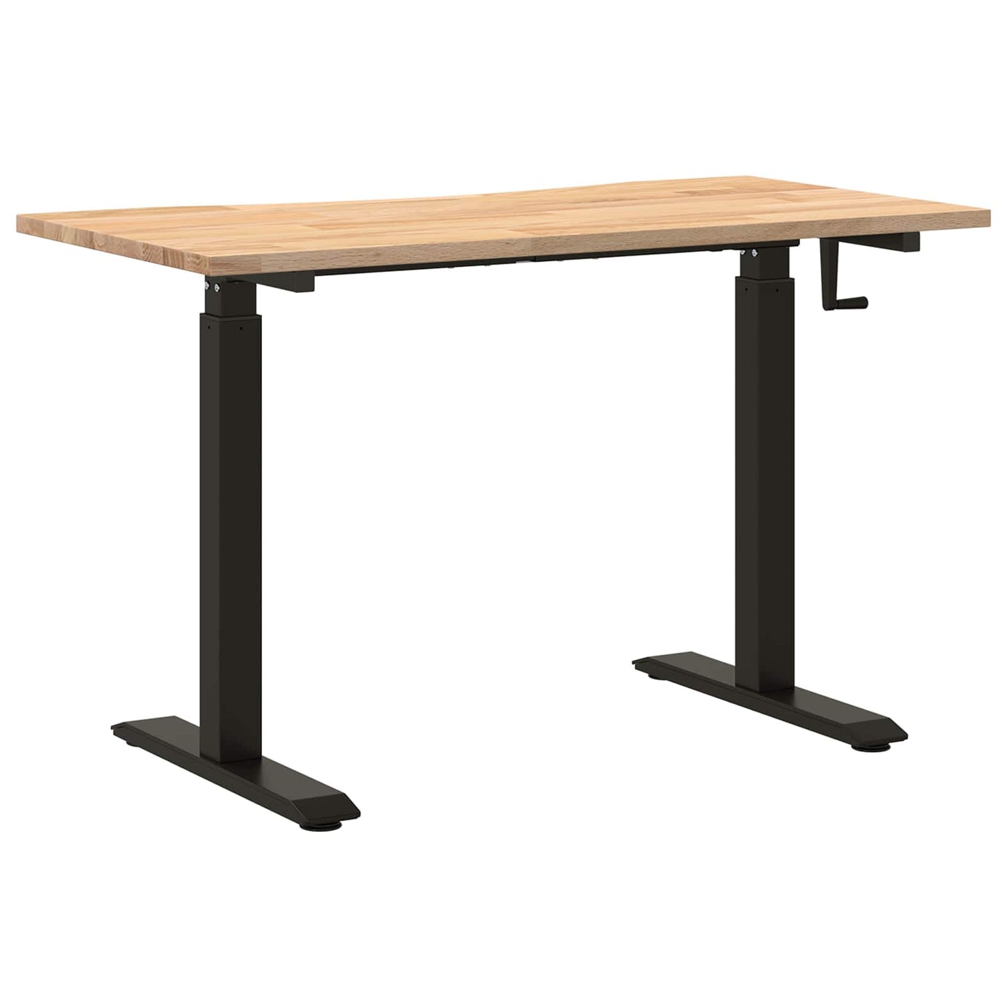 Bord med opbevaring Sort og naturlig 120 x 60 cm Massivt Eg Træ