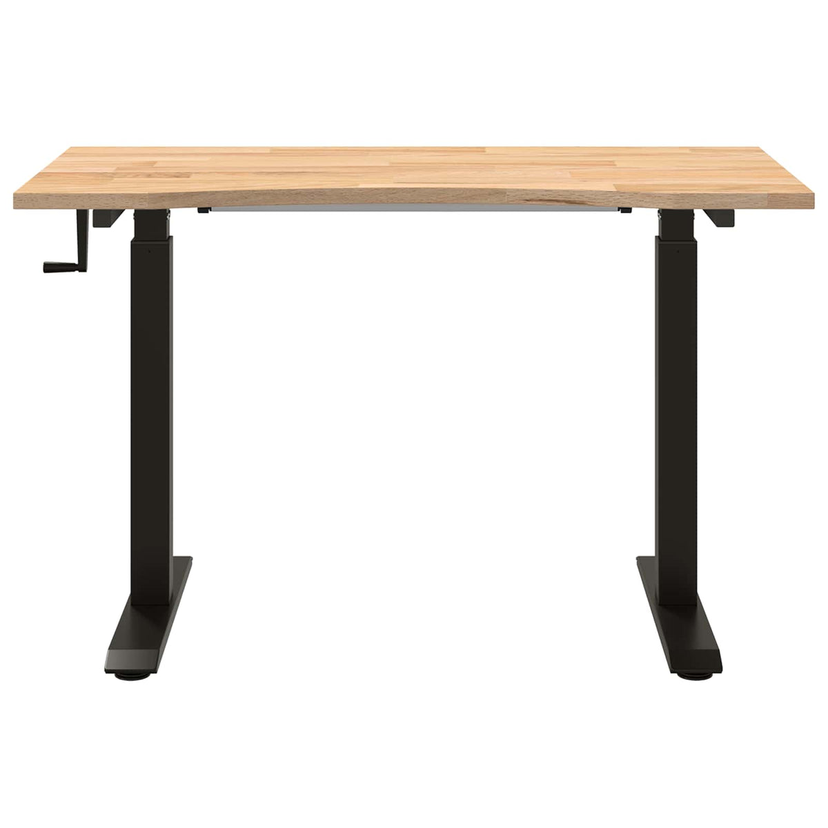 Bord med opbevaring Sort og naturlig 120 x 60 cm Massivt Eg Træ