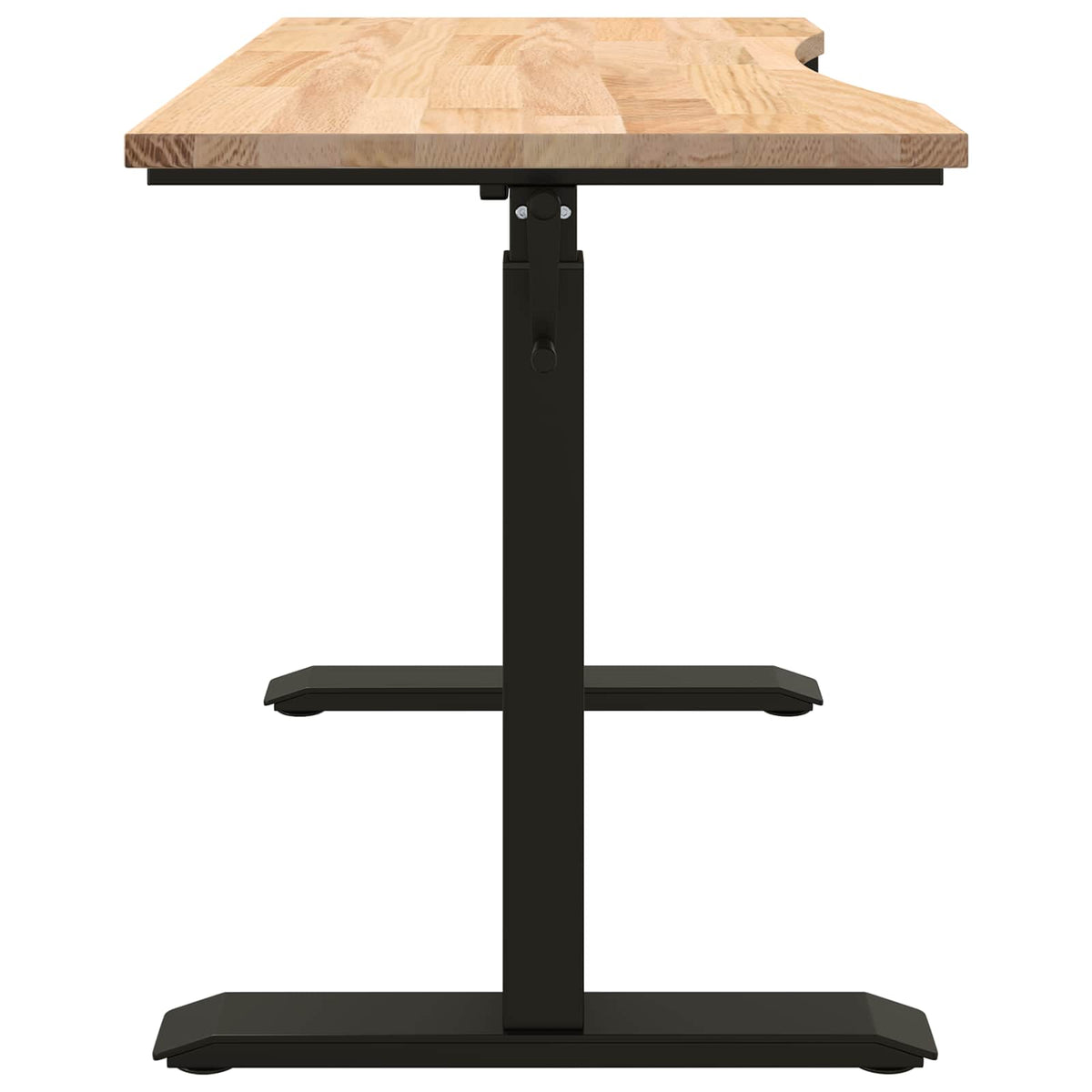 Bord med opbevaring Sort og naturlig 120 x 60 cm Massivt Eg Træ