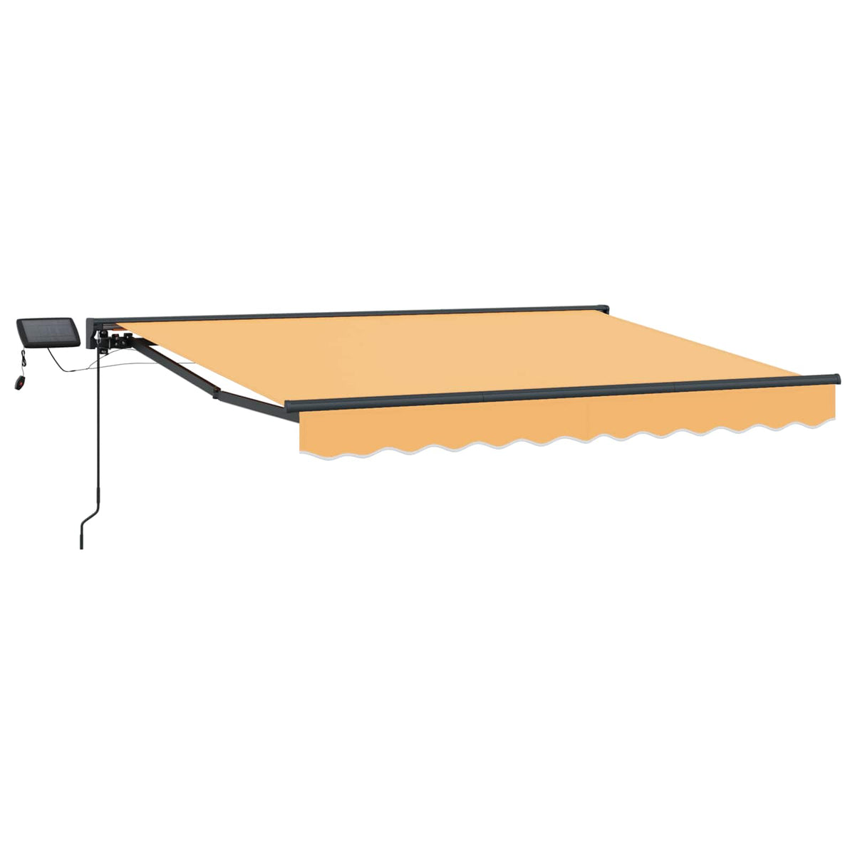 Manuel markise-ramme med LED-lys Sandfarvet 3,5 x 2 m