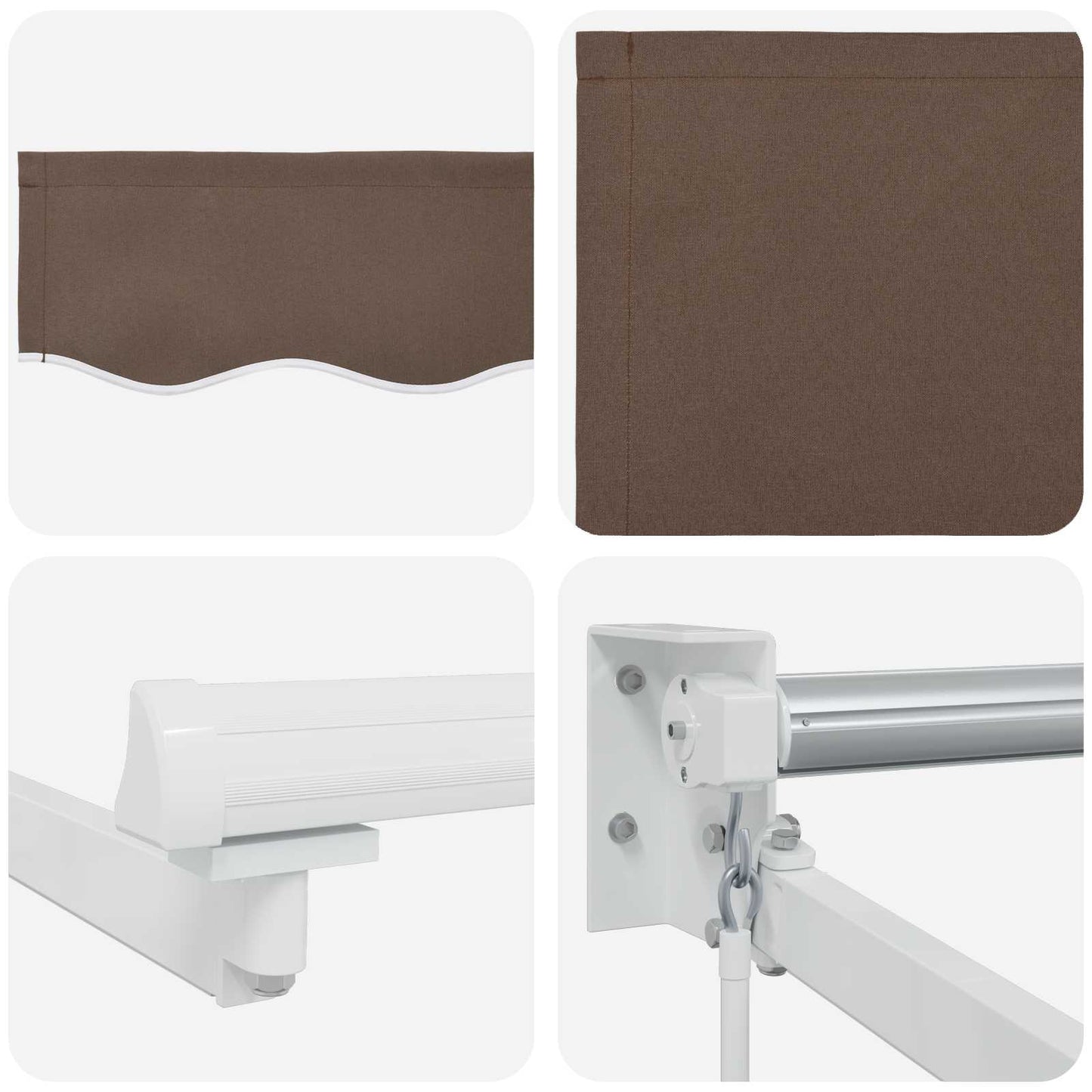 Udtrækkelig markise Gråbrun 4 x 2 m 100% Polyester og Aluminium