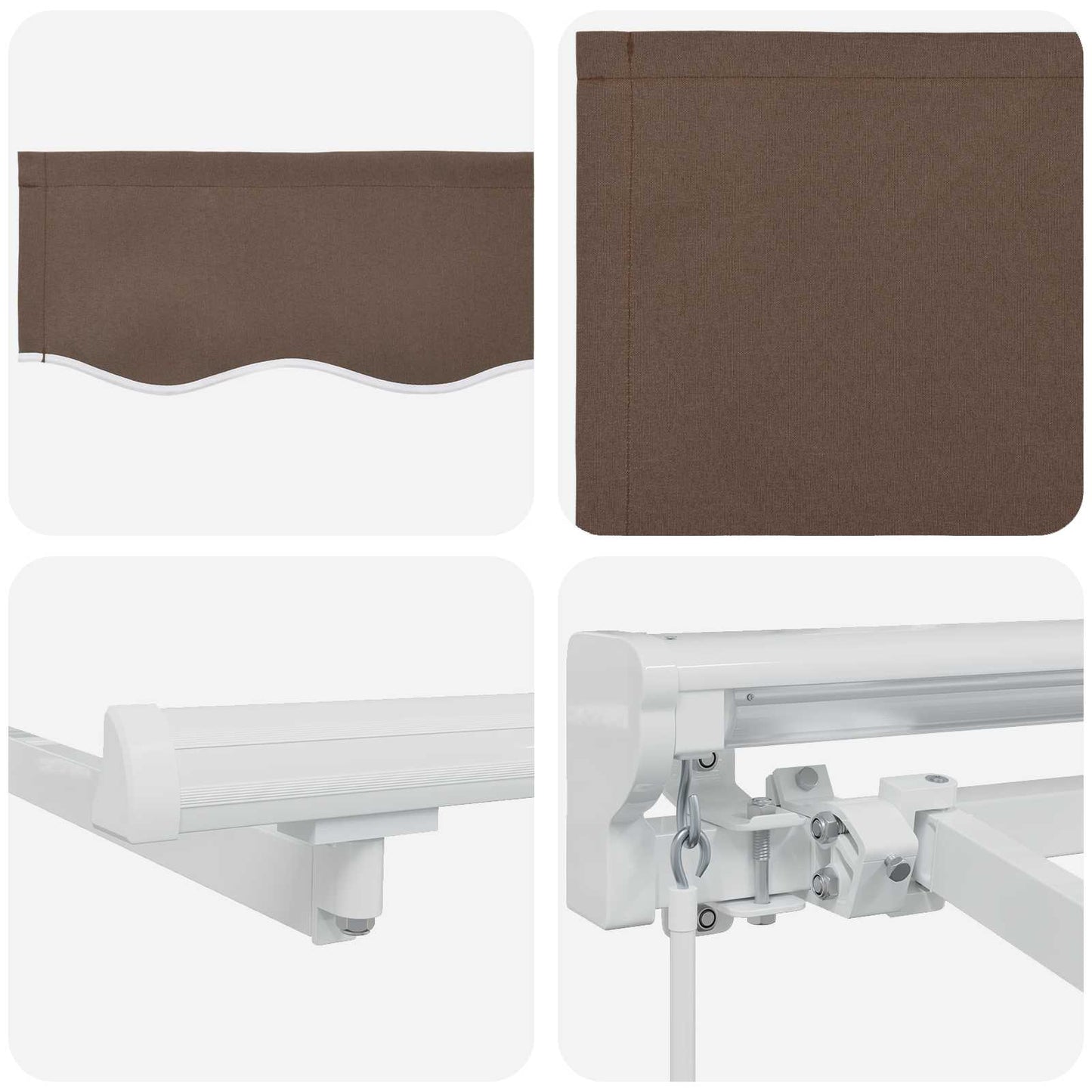 Udtrækkelig markise Gråbrun 4 x 2 m Polyester og Aluminium