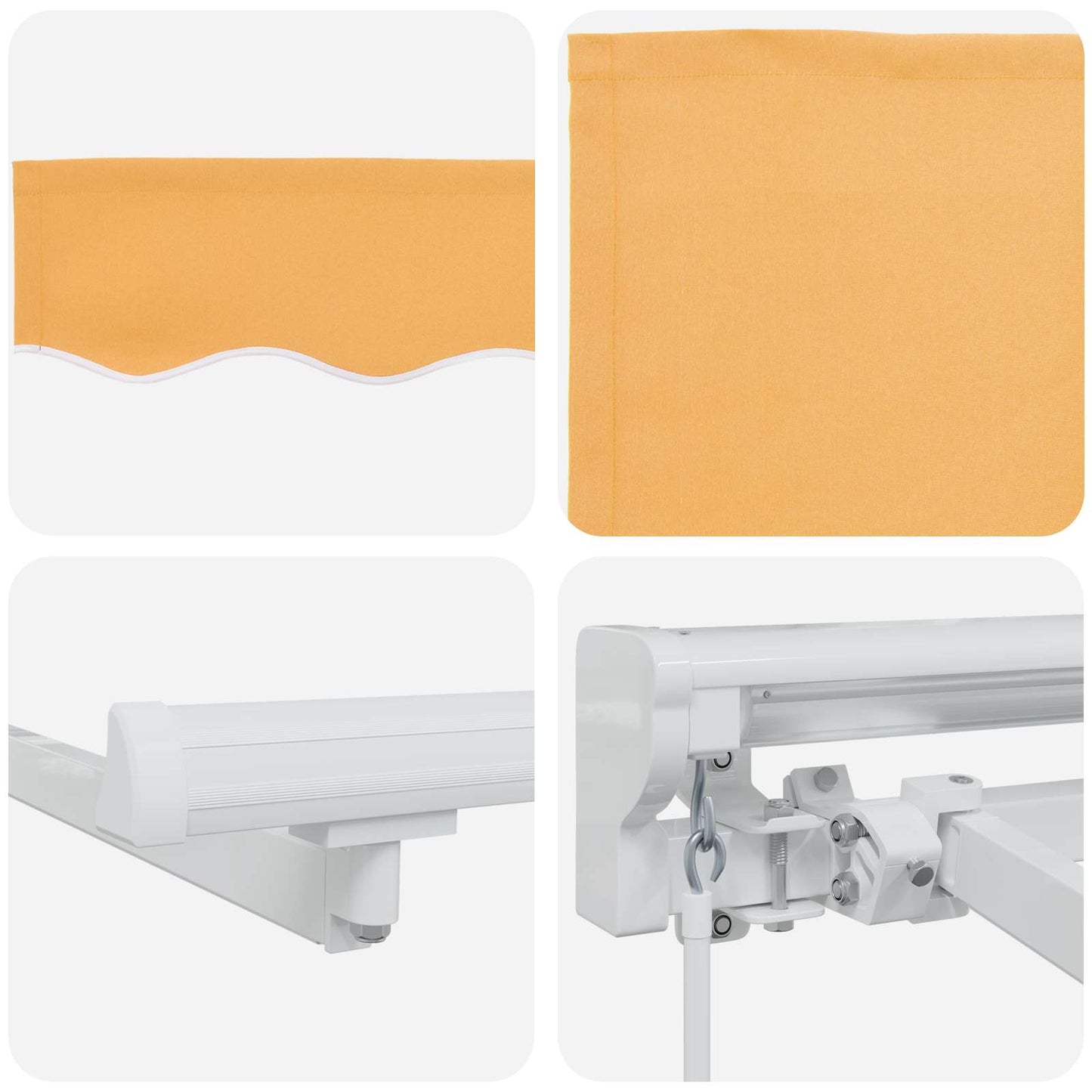 Manuel markise-ramme med LED-lys Sandfarvet 3 x 2,5 m