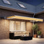 Manuel markise-ramme med LED-lys Sandfarvet 3 x 2,5 m