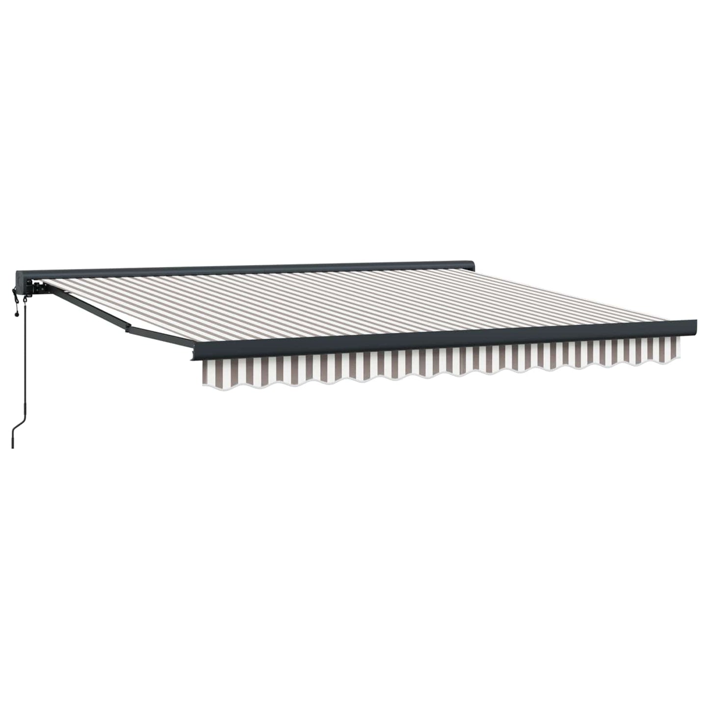 Udtrækkelig markise Lys Grå og Hvid 350 x 250 cm Stof og Metal