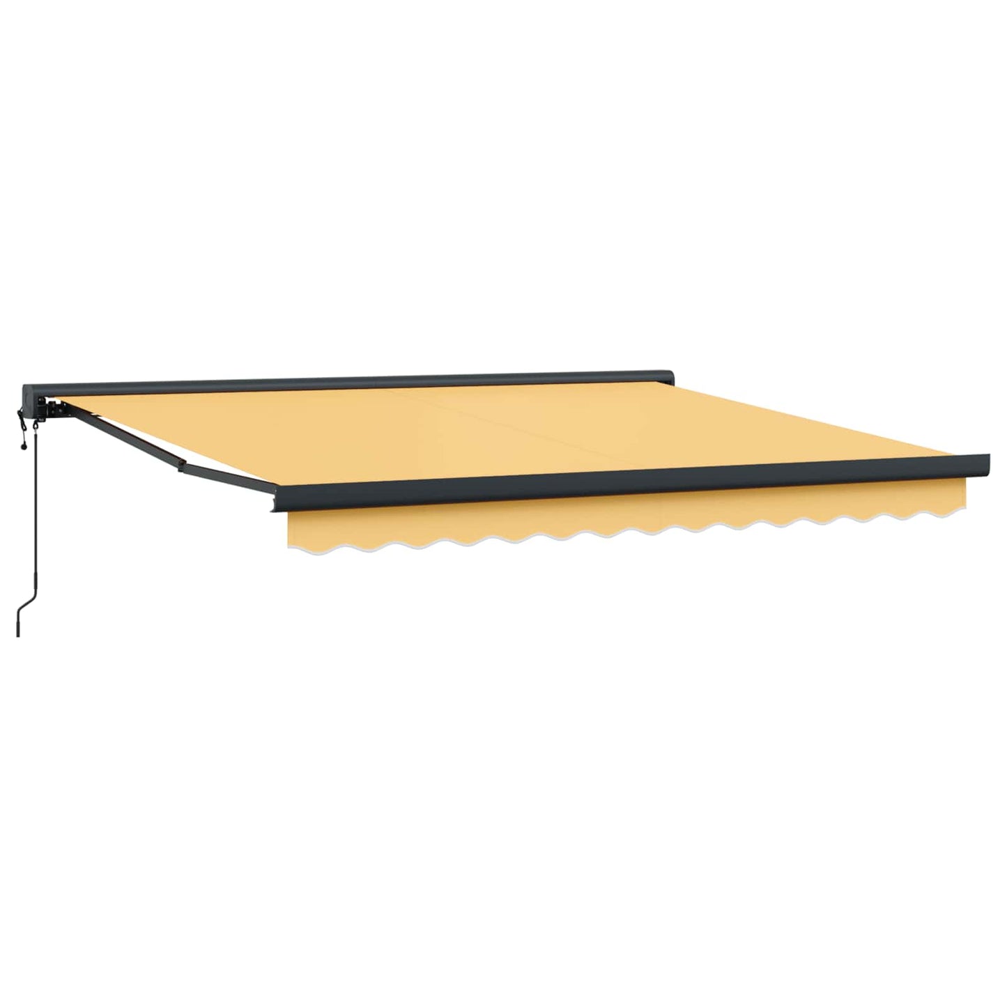 Udtrækkelig markise Sandfarvet 350 x 250 cm Stof og Metal