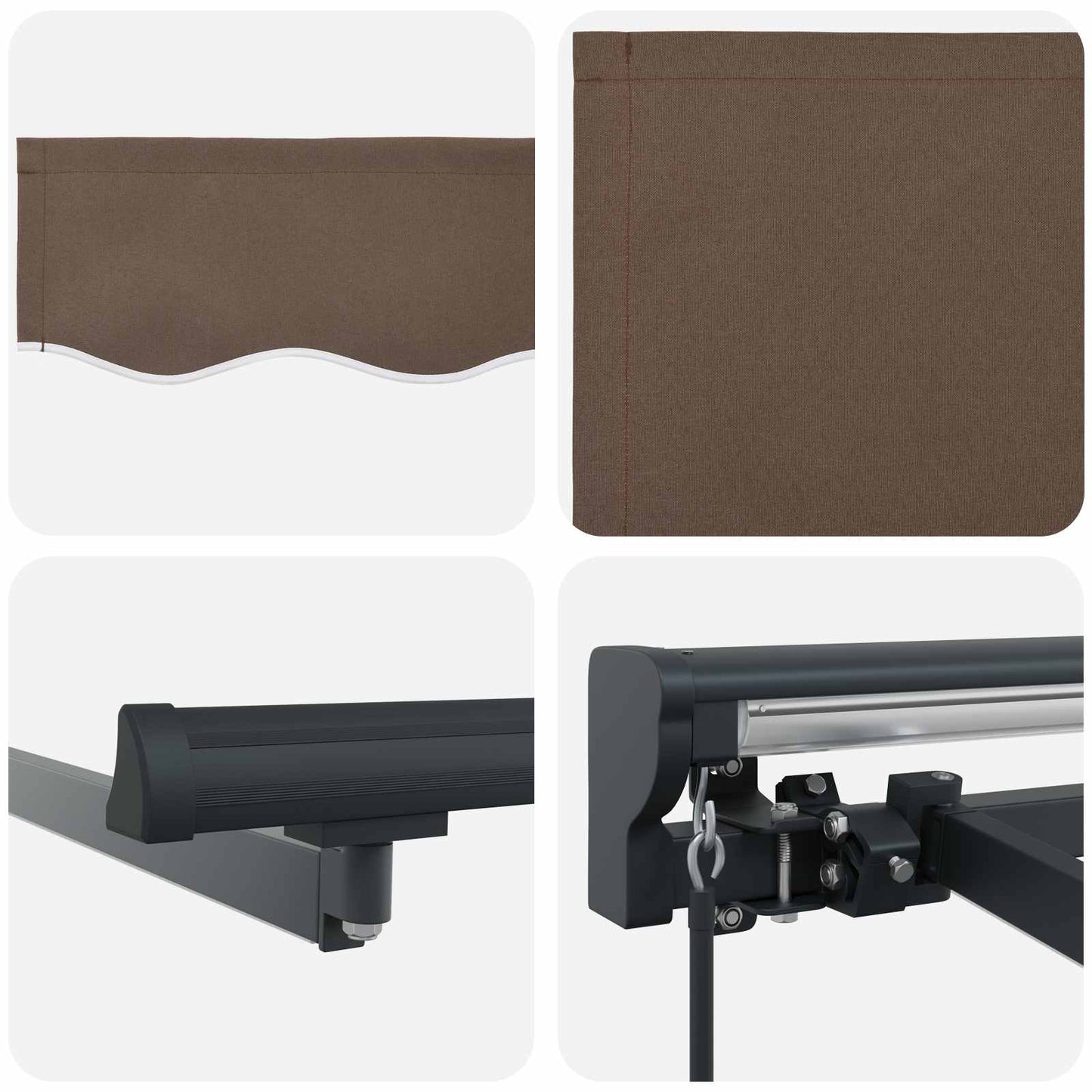 Udtrækkelig markise Gråbrun 3,5 x 2,5 m Polyester og Aluminium