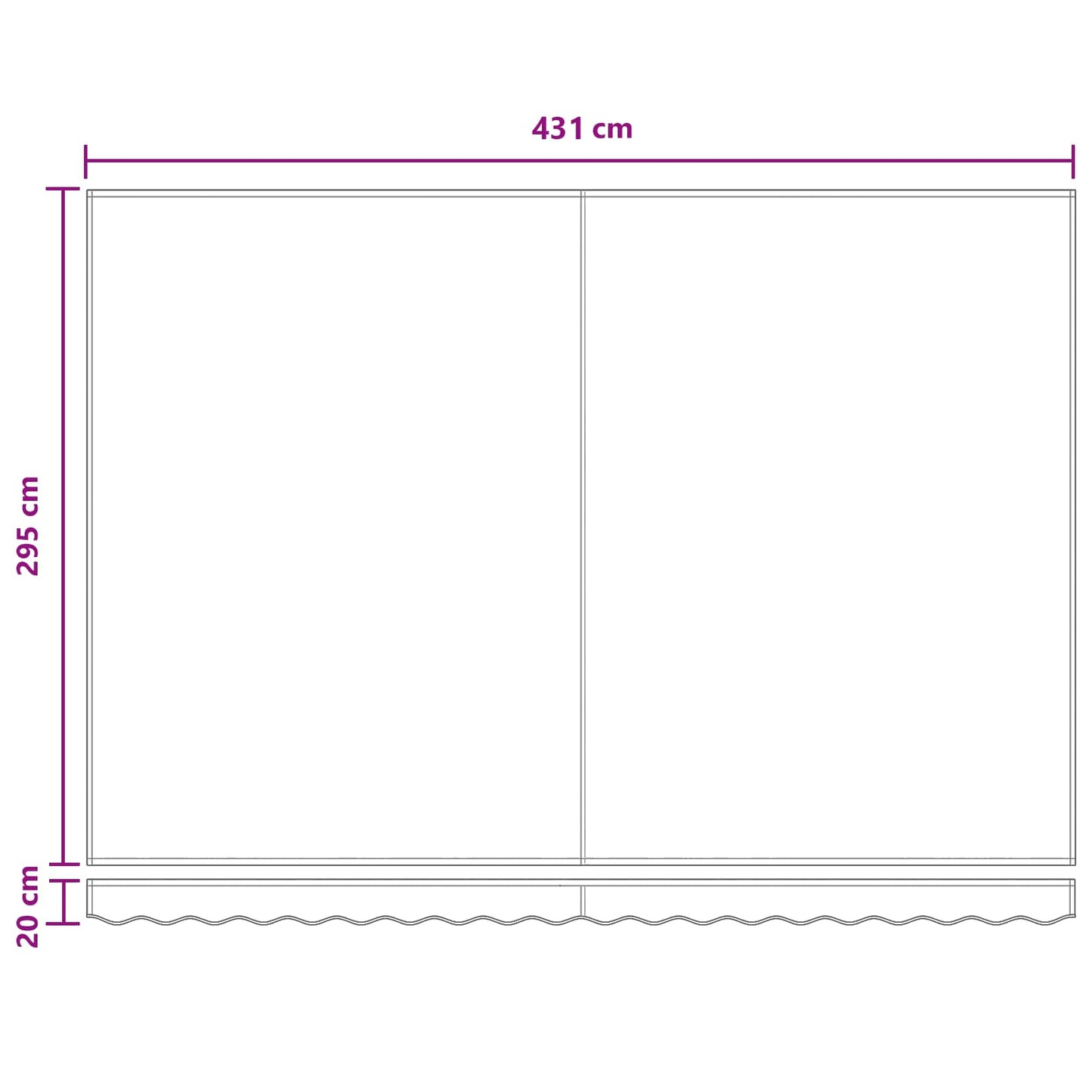 Udtrækkelig markise Lys Grå og Hvid 450 × 300 cm