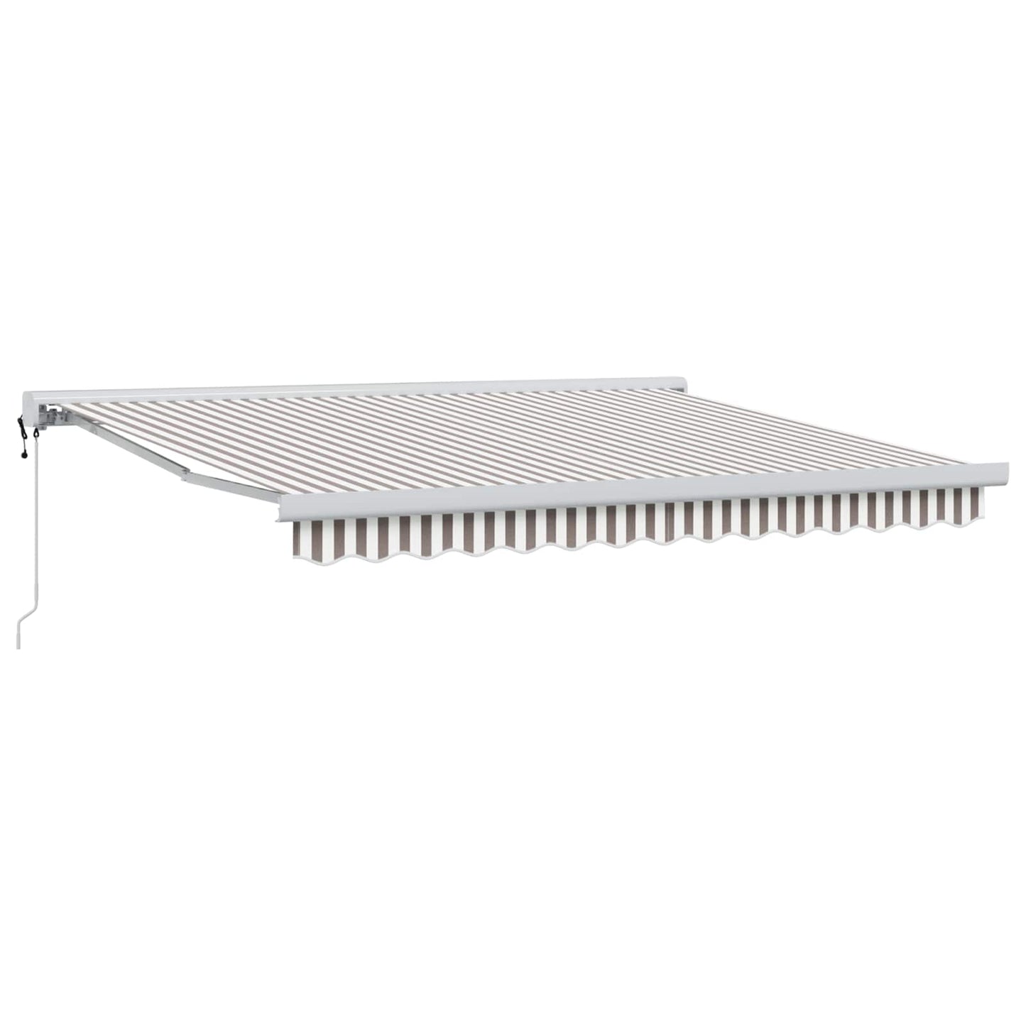 Udtrækkelig markise Lys Grå og Hvid 450 × 300 cm Stof og Metal