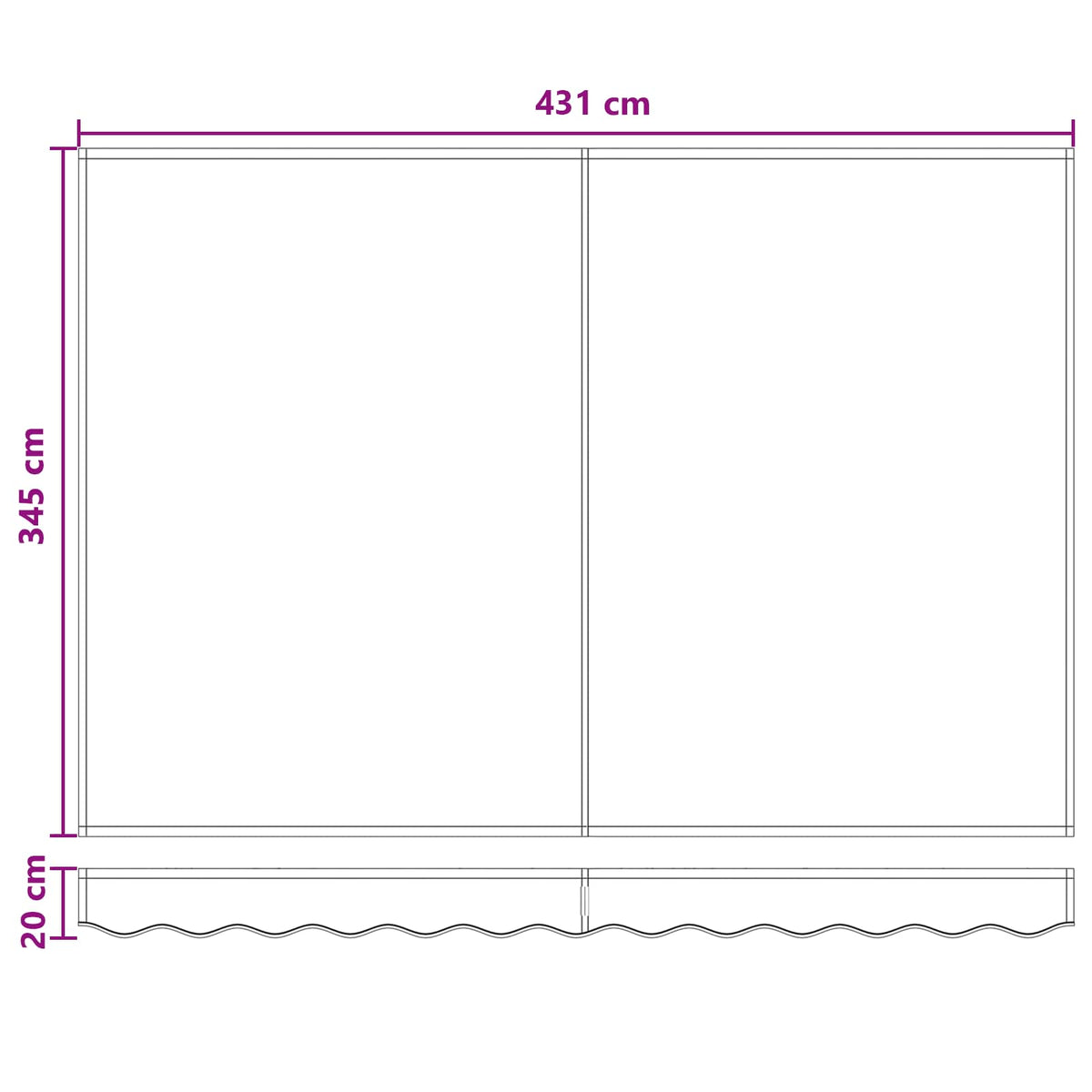 Udtrækkelig markise Lys Grå og Hvid 450 × 350 cm