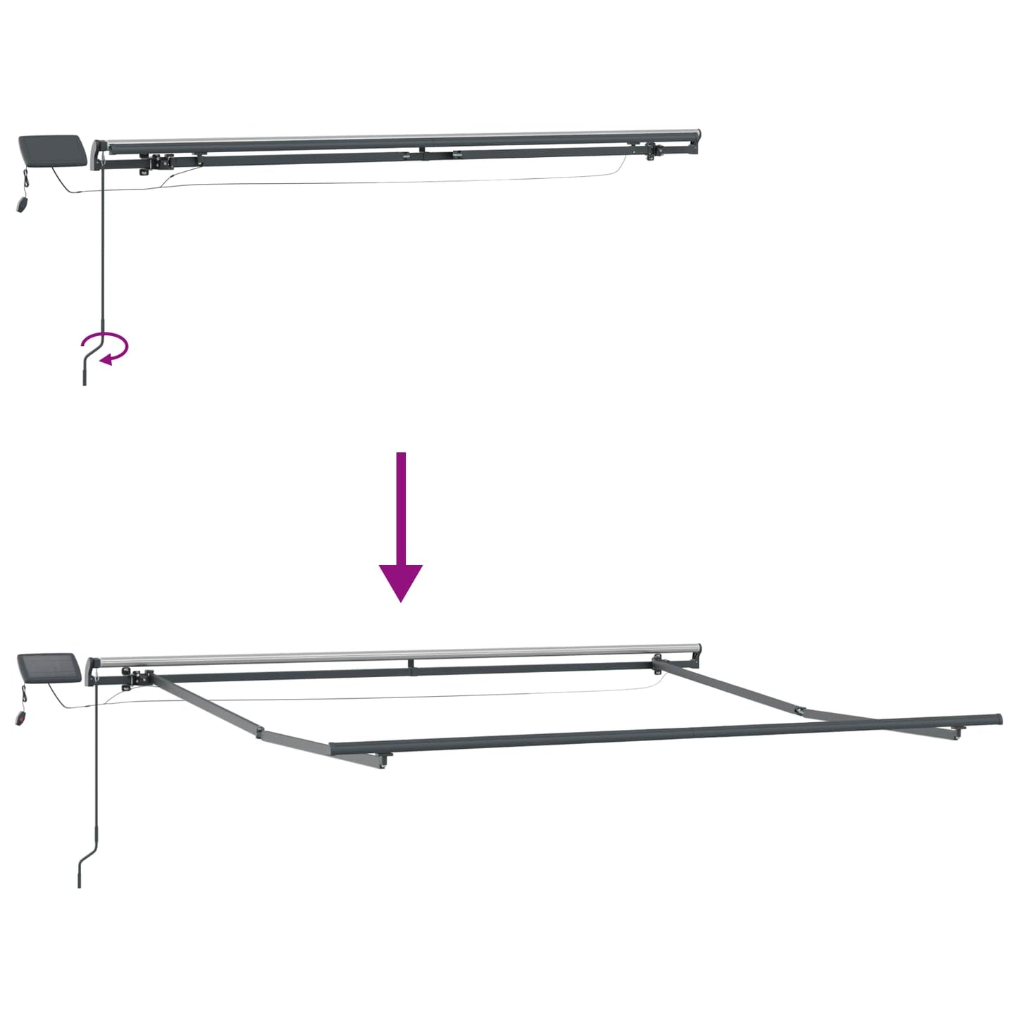 Udtrækkelig markise Lys Grå og Hvid 500 × 300 cm
