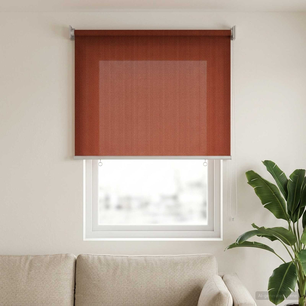 Udendørs rulleskærm 90% UV blok Terracotta 60 x 140 cm HDPE