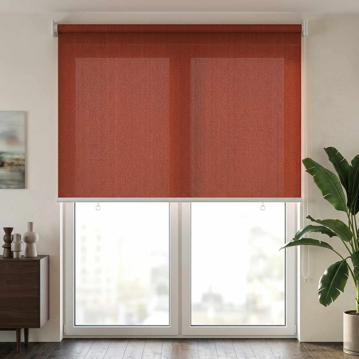 Udendørs rulleskærm 90% UV blok Terracotta 120 x 230 cm HDPE