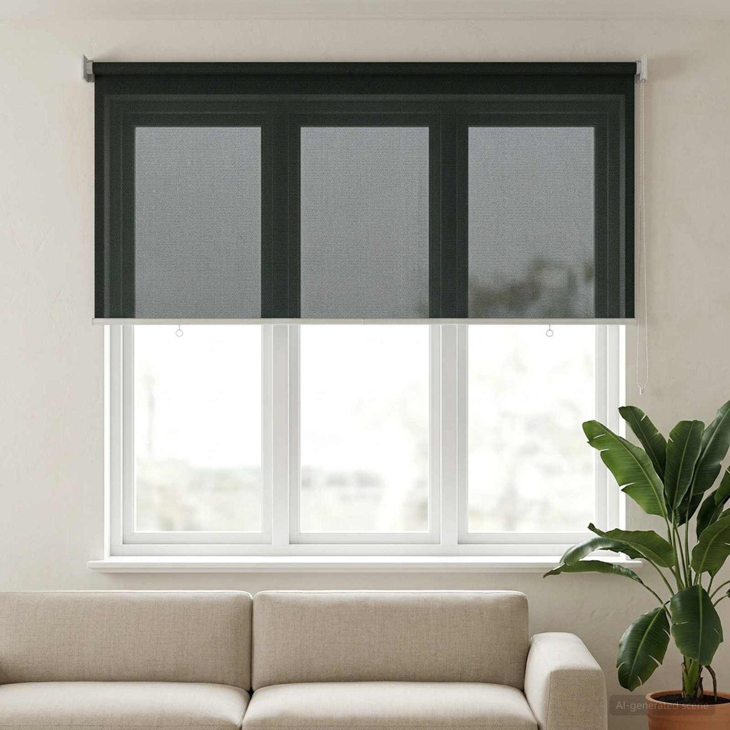 Udendørs rulleskærm 90% UV blok Mørkegrøn 160 x 140 cm HDPE