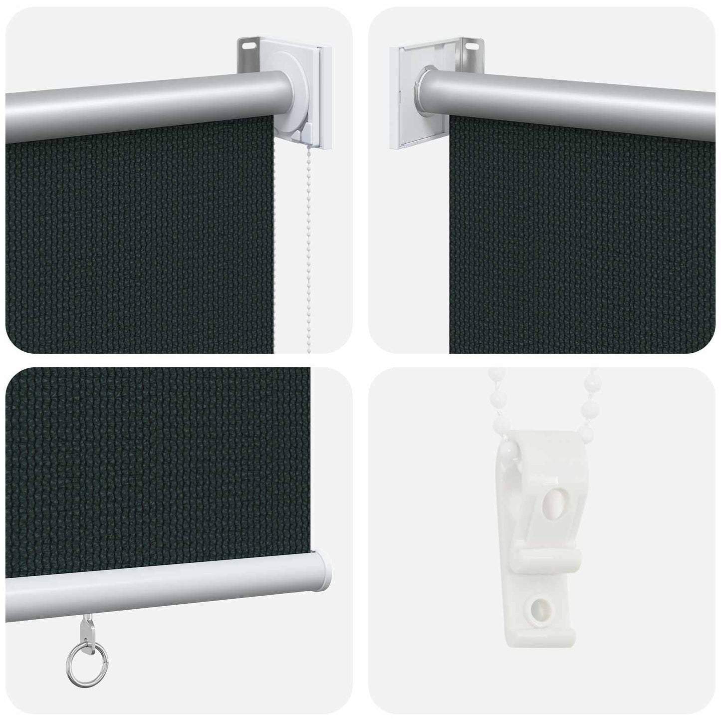 Udendørs rulleskærm 90% UV blok Mørkegrøn 160 x 230 cm HDPE