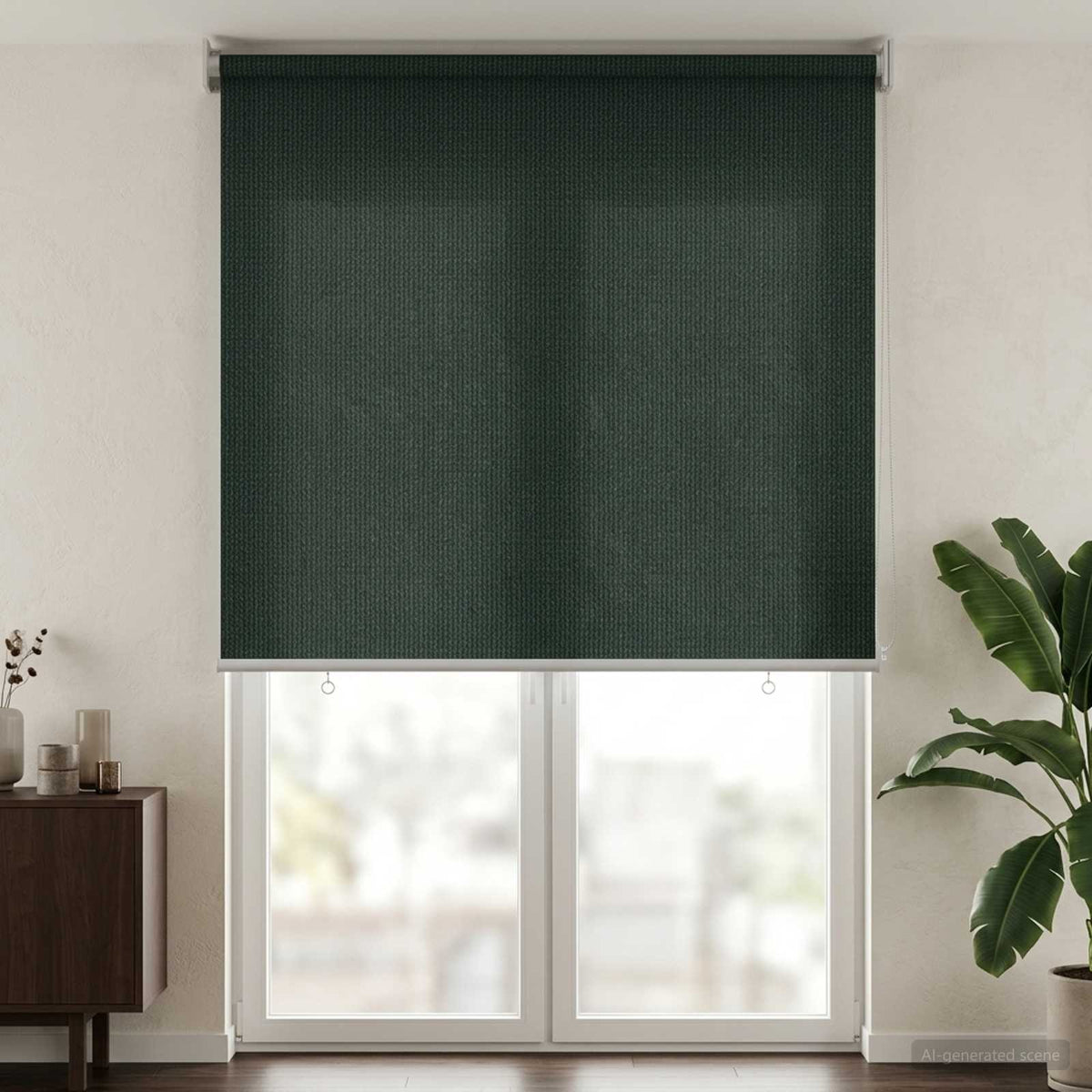 Udendørs rulleskærm 90% UV blok Mørkegrøn 160 x 230 cm HDPE