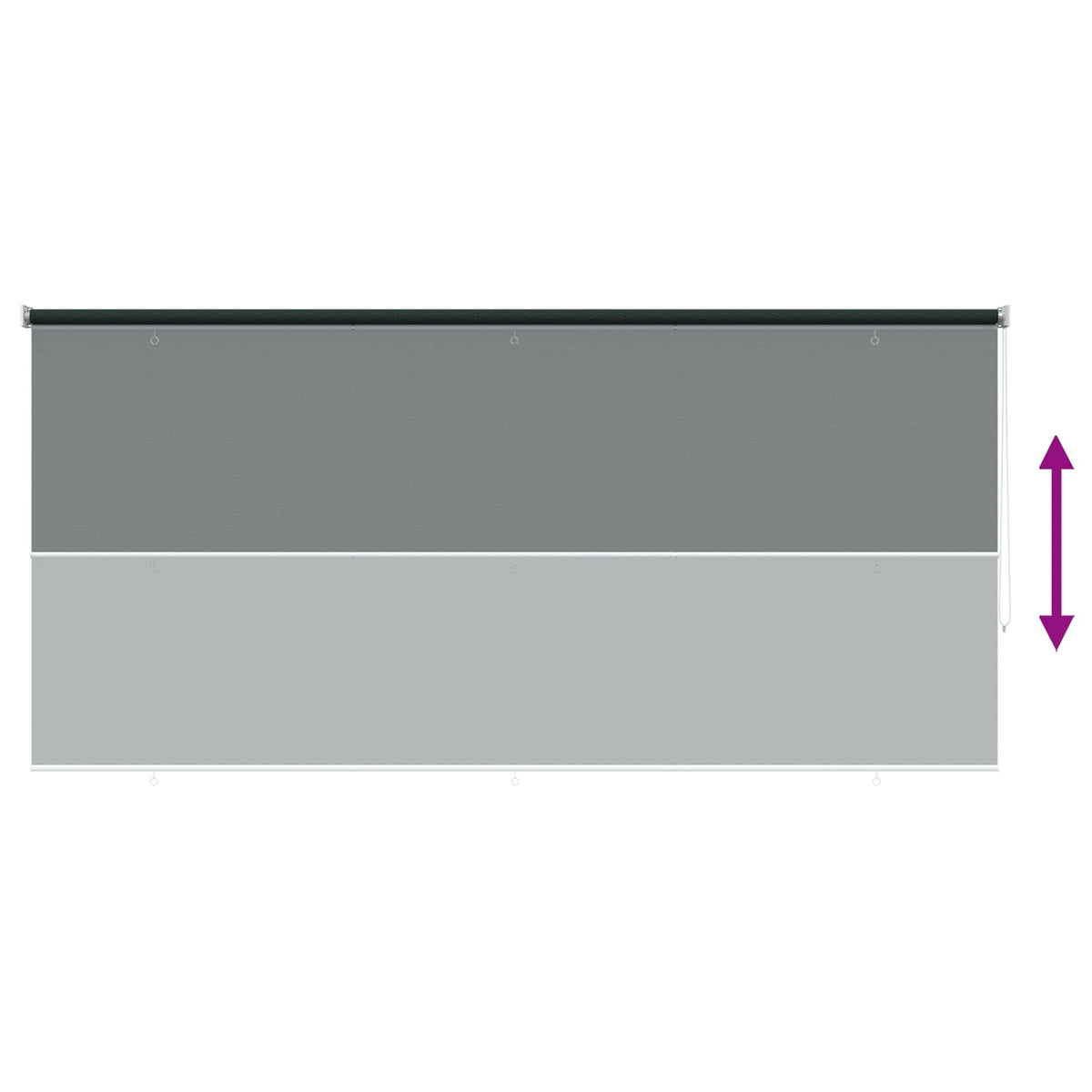 Udendørs rulleskærm 90% UV blok Mørkegrøn 300 x 230 cm HDPE