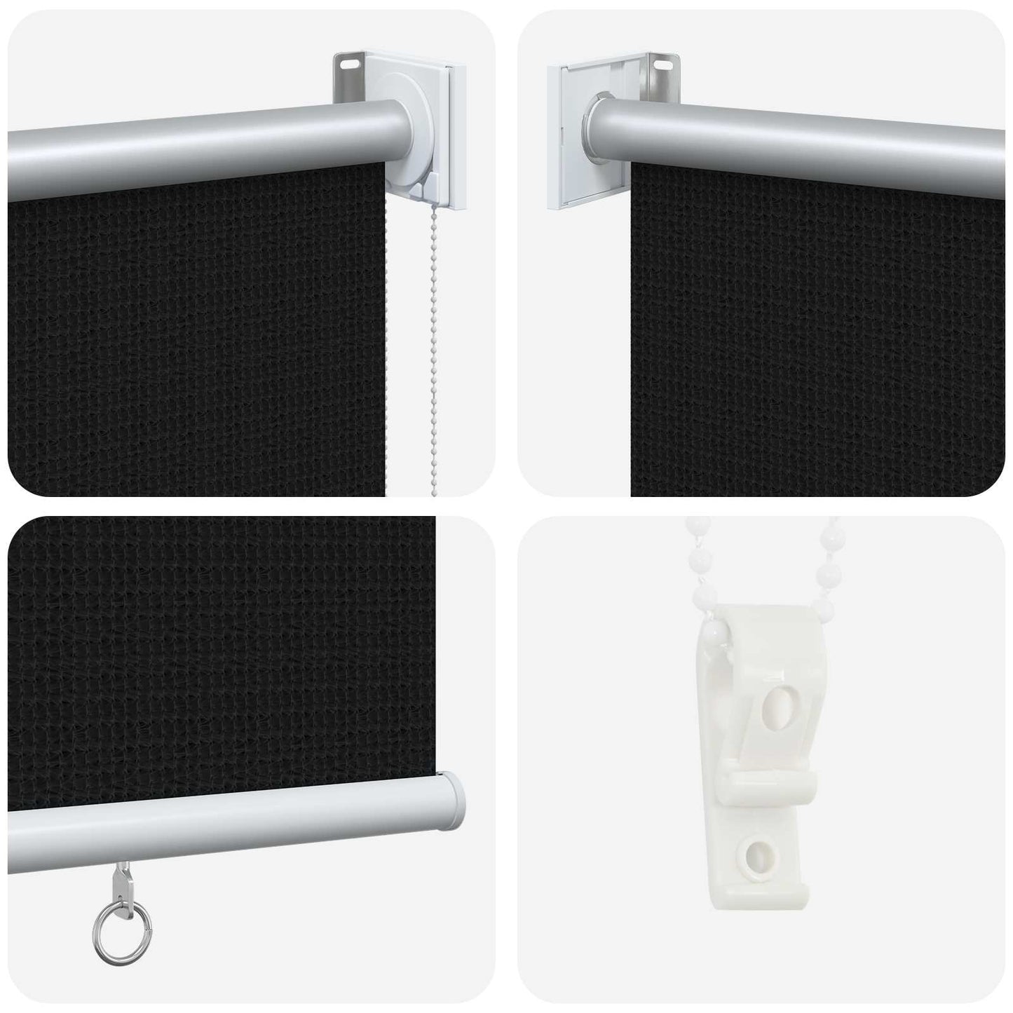 Udendørs rulleskærm 90% UV blok Sort 80 x 140 cm HDPE