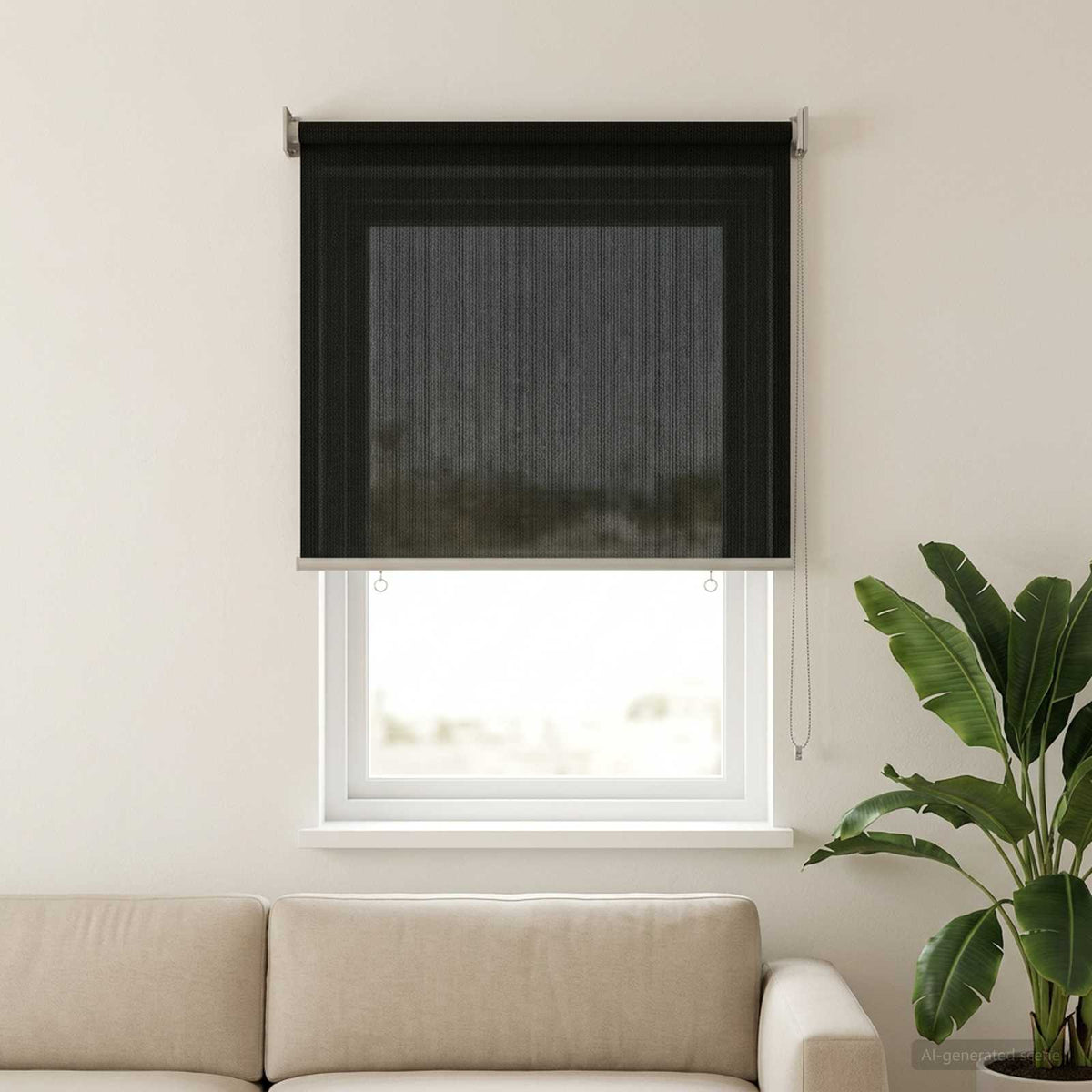 Udendørs rulleskærm 90% UV blok Sort 80 x 140 cm HDPE