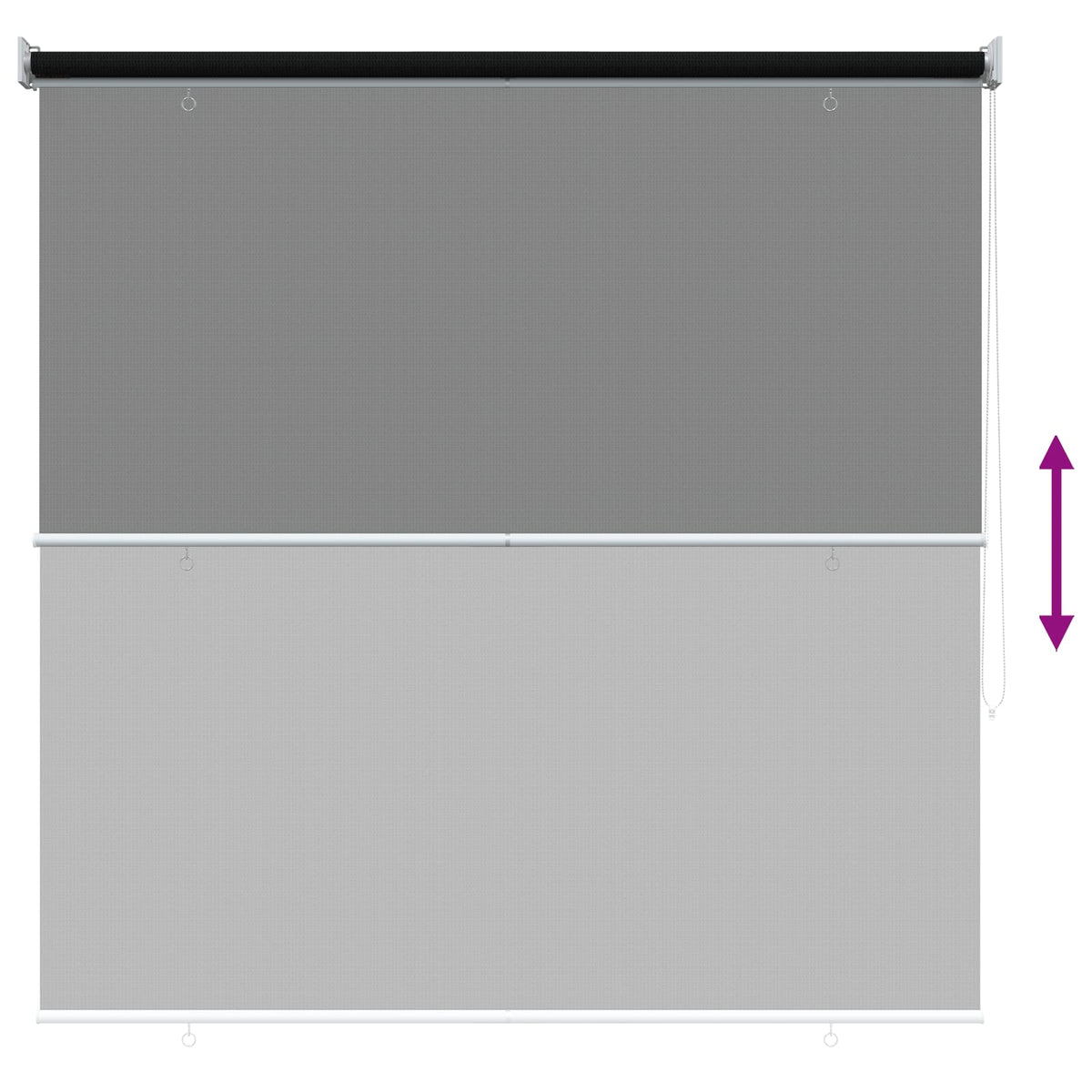 Udendørs rulleskærm 90% UV blok Sort 140 x 140 cm HDPE