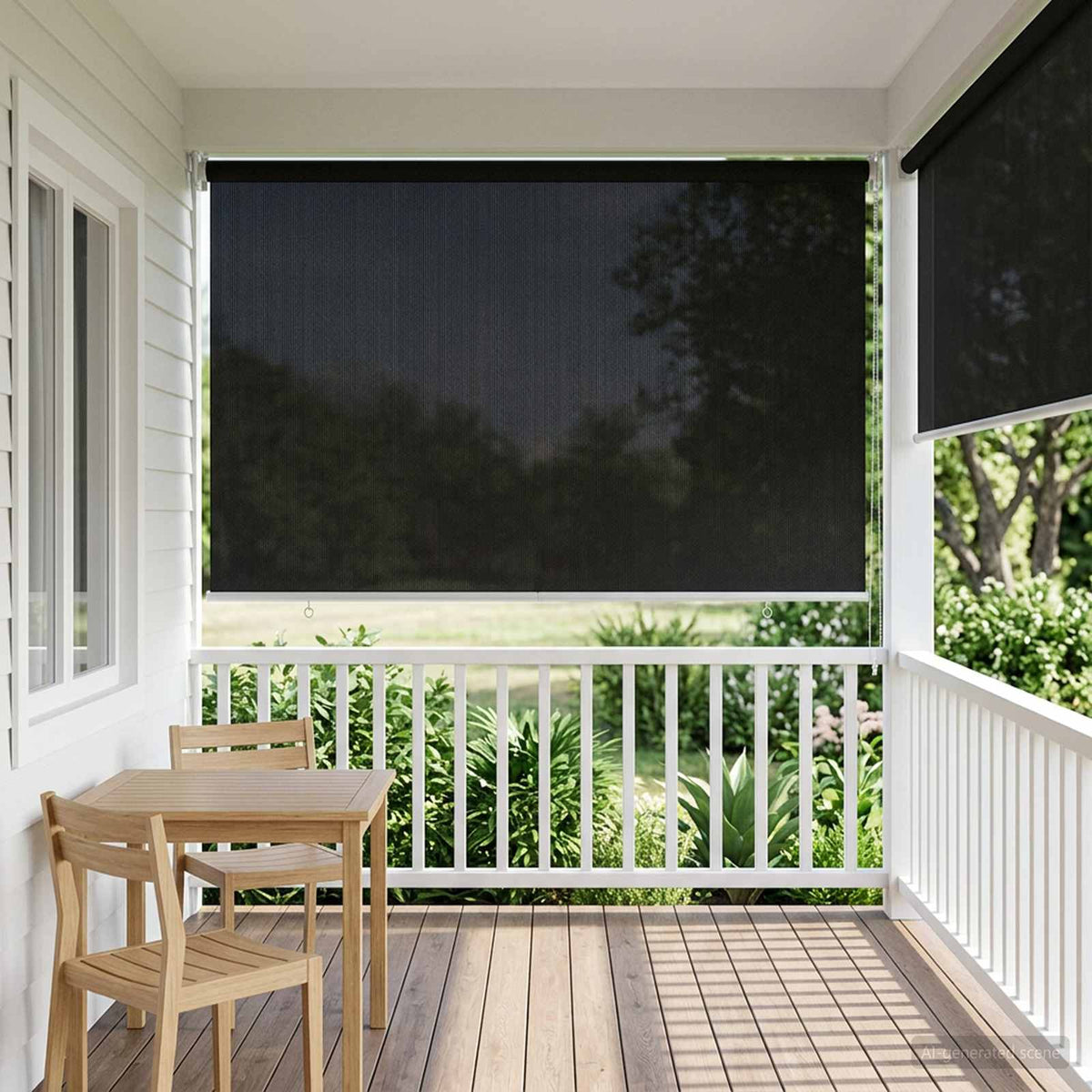 Udendørs rulleskærm 90% UV blok Sort 200 x 140 cm HDPE