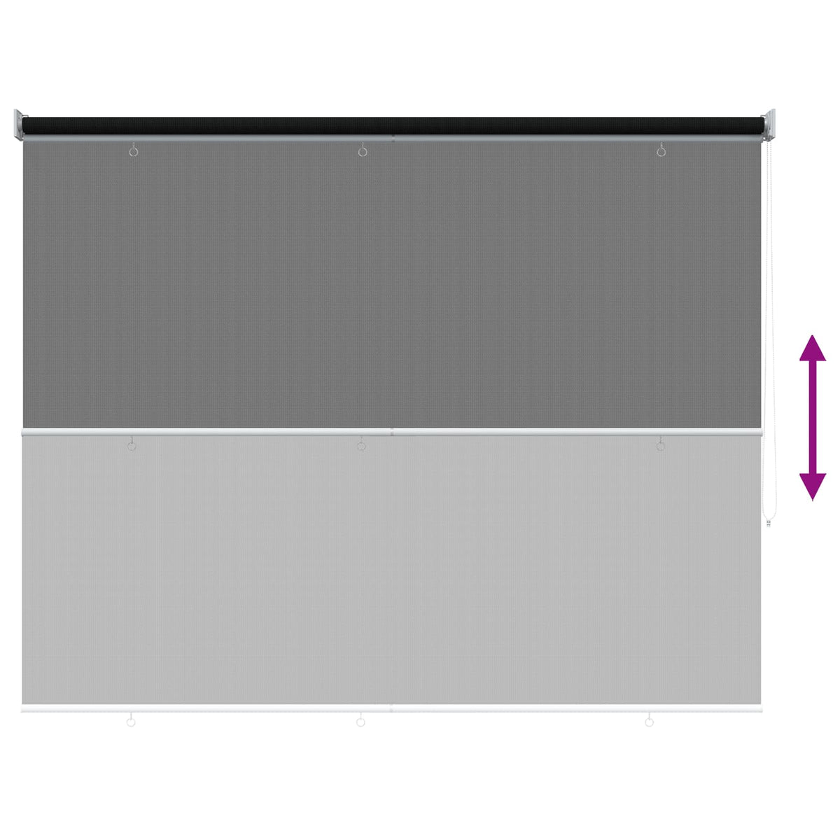 Udendørs rulleskærm 90% UV blok Sort 200 x 140 cm HDPE
