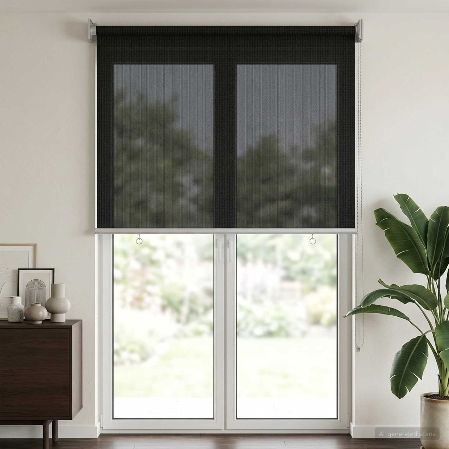 Udendørs rulleskærm 90% UV blok Sort 80 x 230 cm HDPE