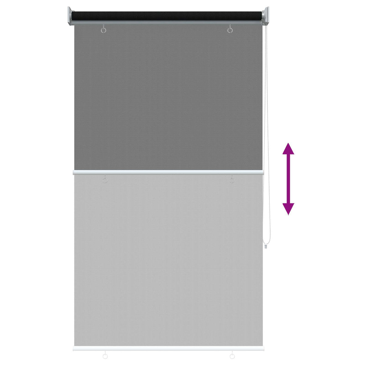 Udendørs rulleskærm 90% UV blok Sort 80 x 230 cm HDPE