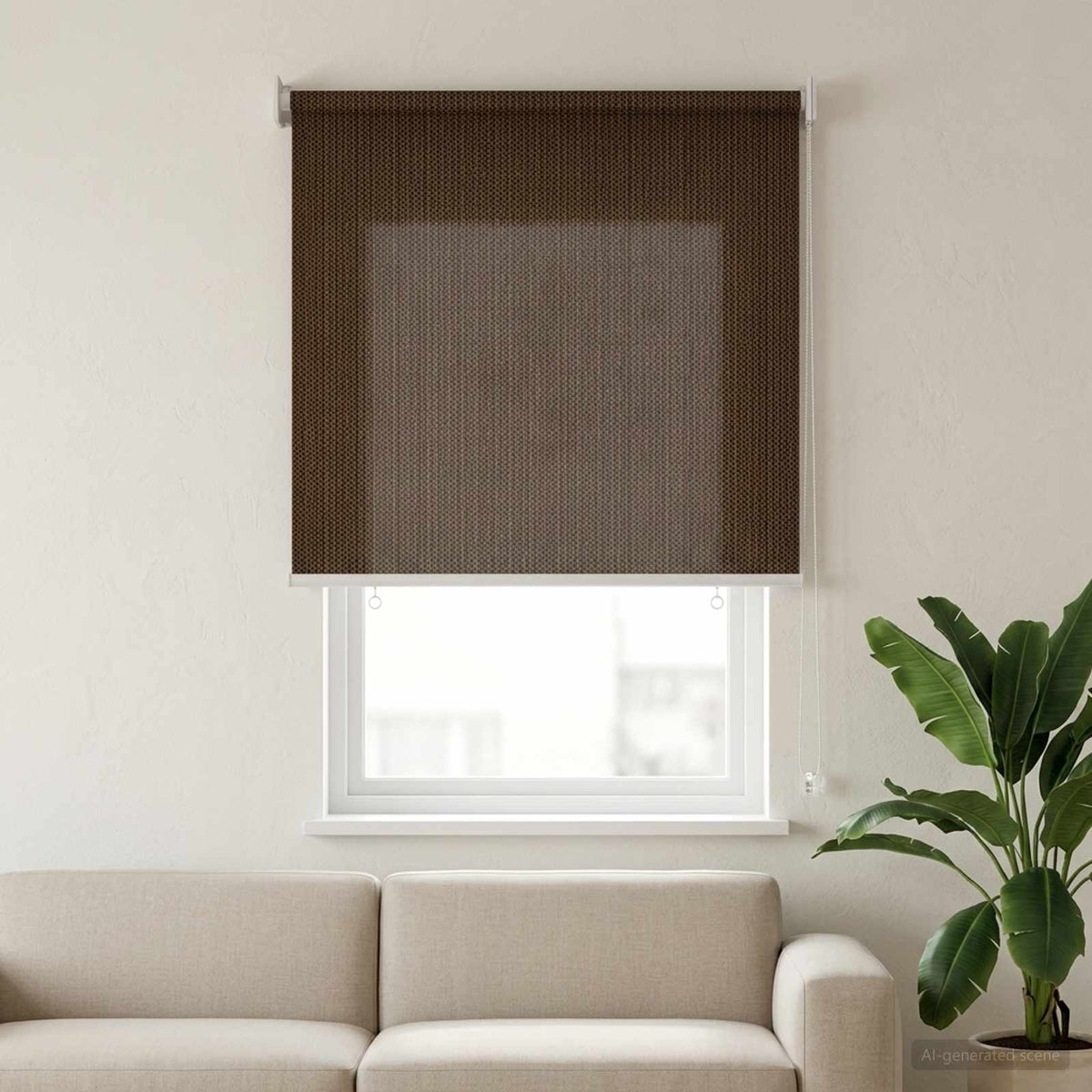 Udendørs rulleskærm 90% UV blok Brun 60 x 140 cm HDPE