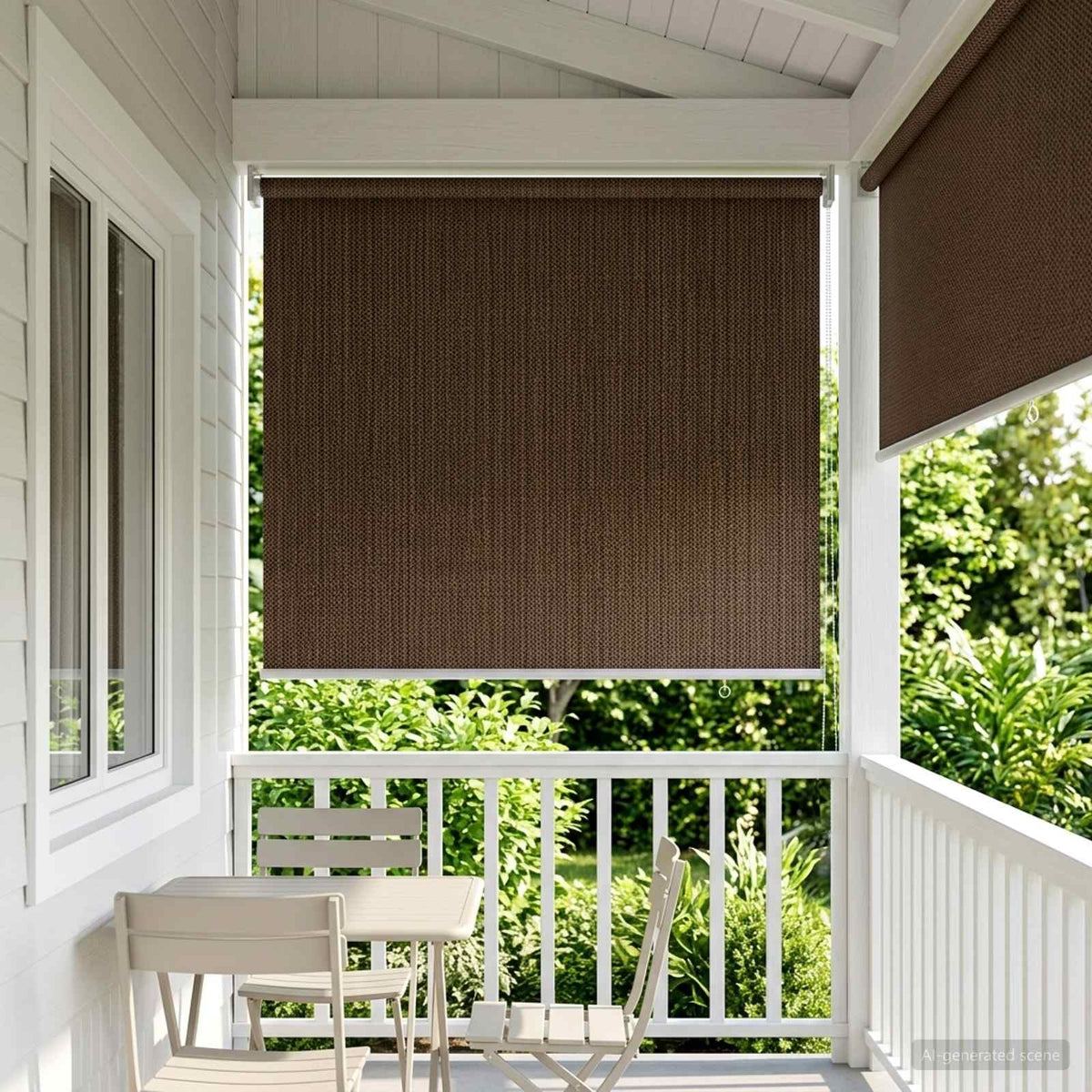 Udendørs rulleskærm 90% UV blok Brun 60 x 140 cm HDPE
