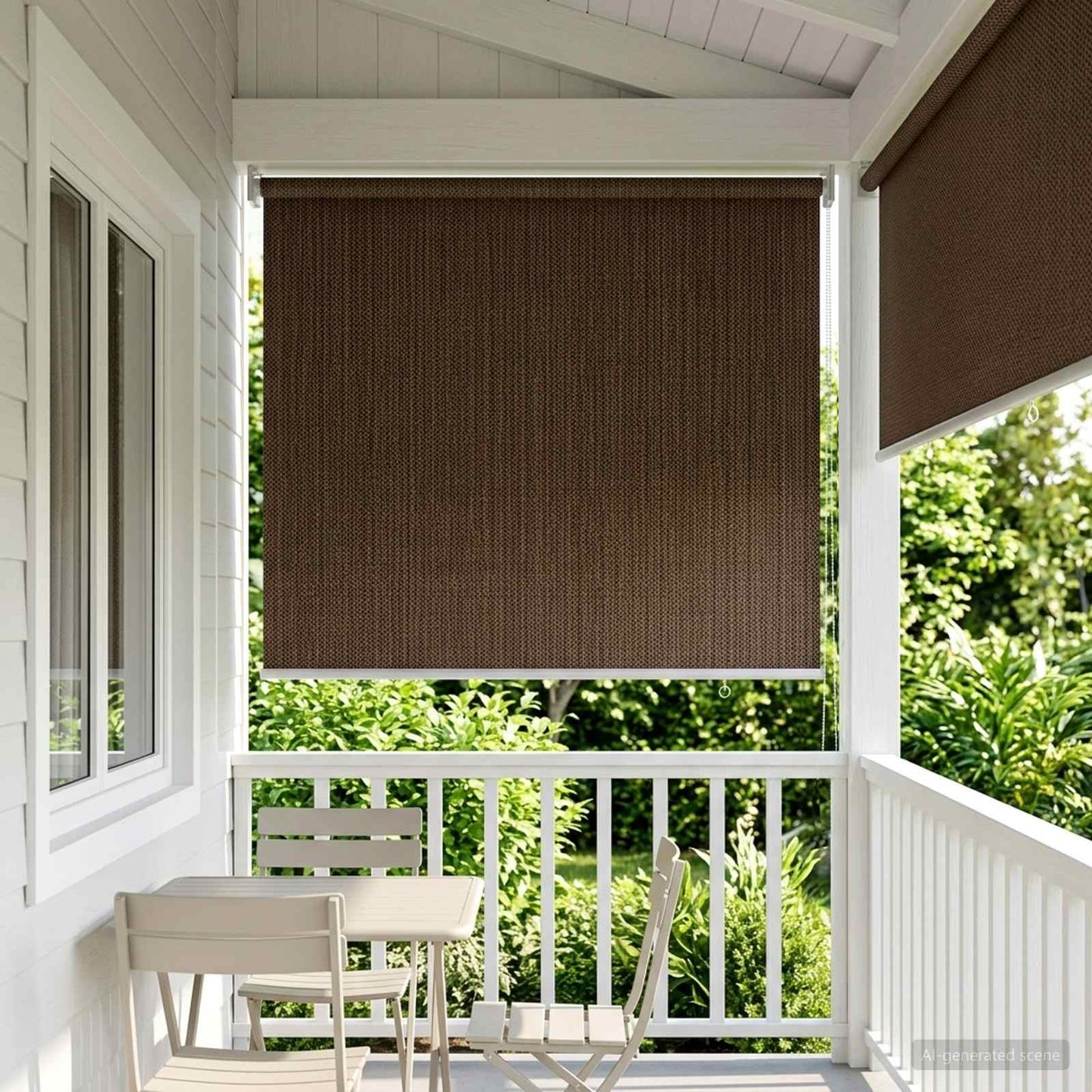 Udendørs rulleskærm 90% UV blok Brun 80 x 140 cm HDPE