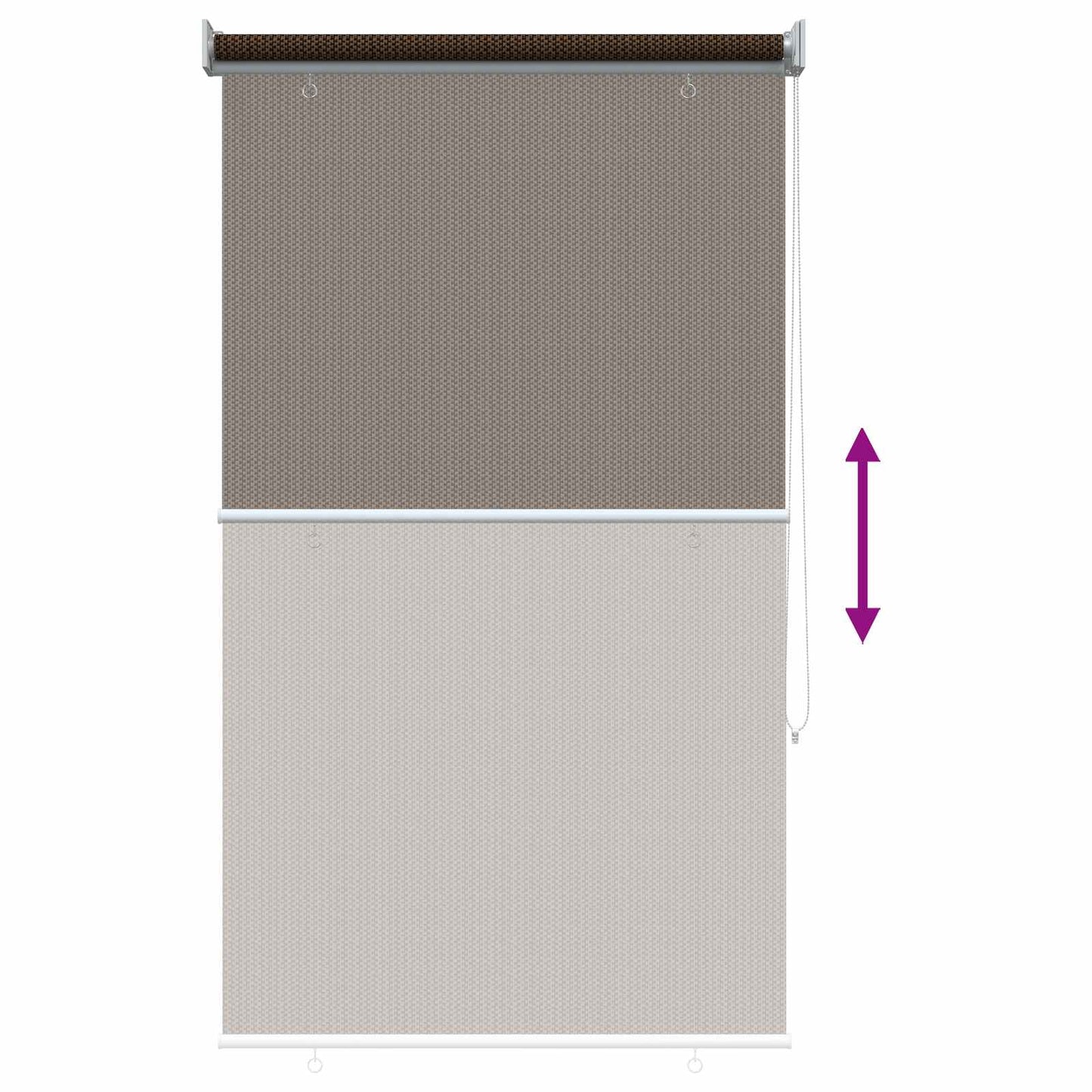 Udendørs rulleskærm 90% UV blok Brun 80 x 140 cm HDPE