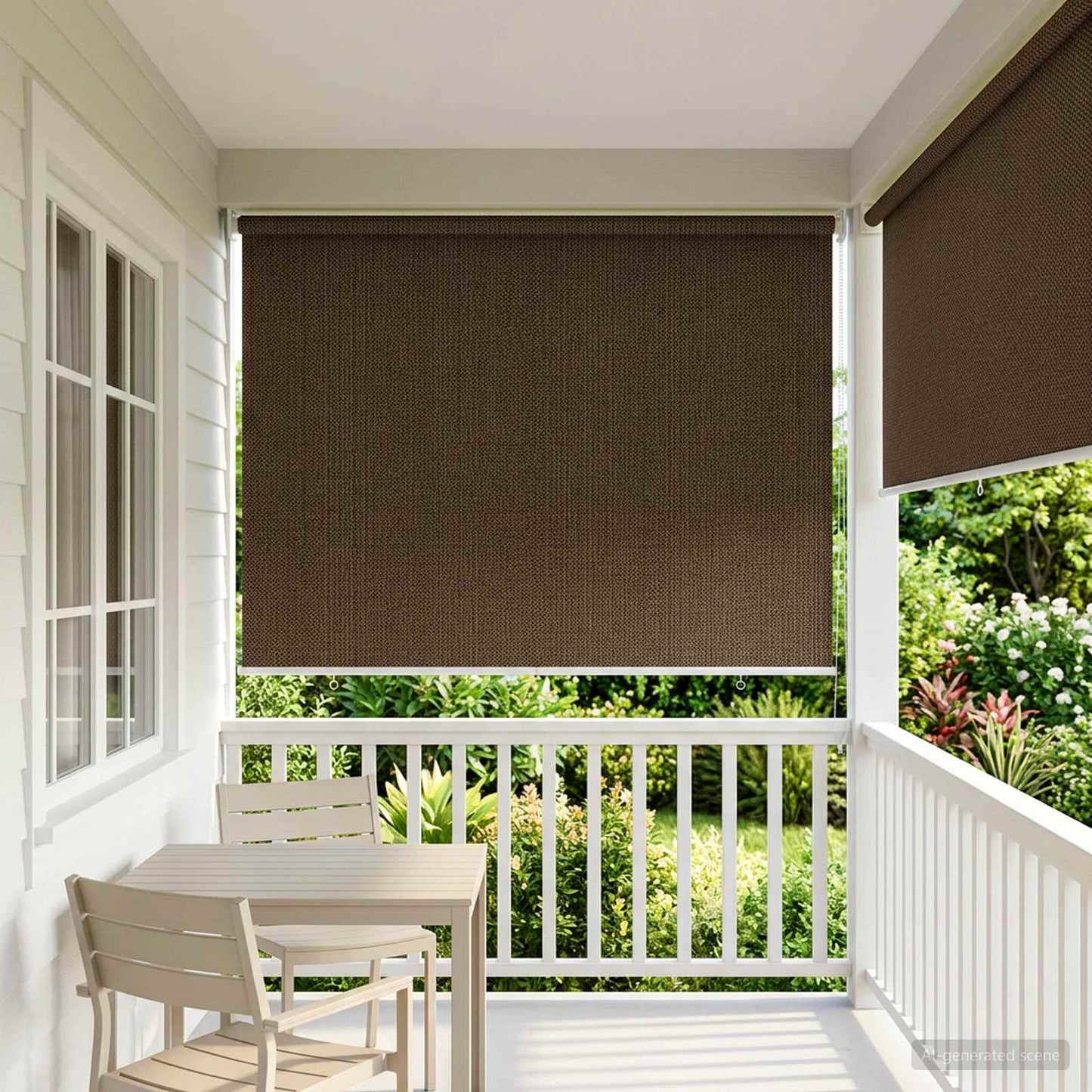 Udendørs rulleskærm 90% UV blok Brun 140 x 140 cm HDPE