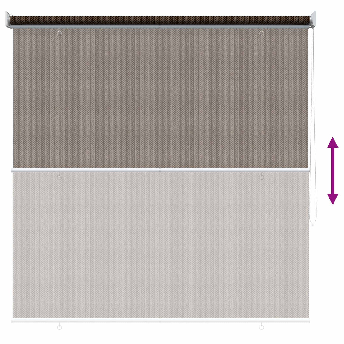 Udendørs rulleskærm 90% UV blok Brun 140 x 140 cm HDPE