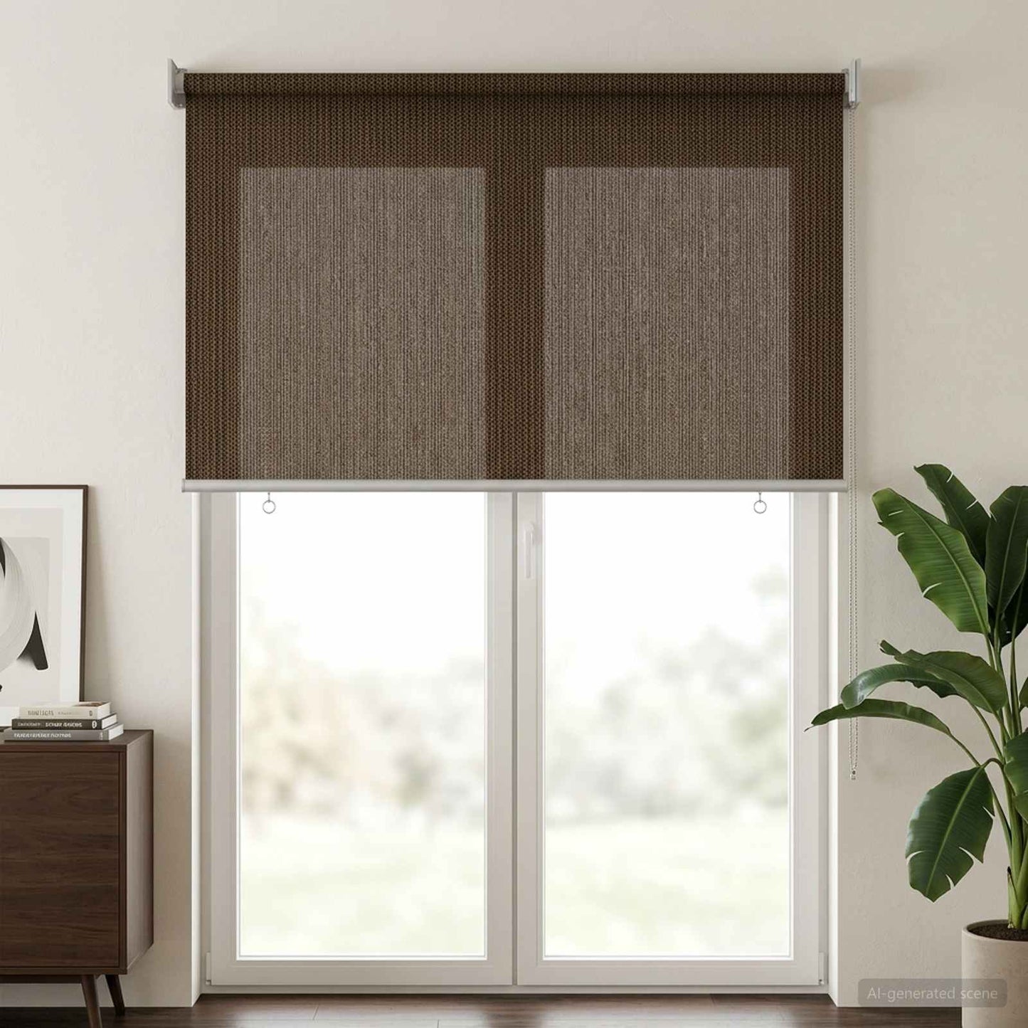 Udendørs rulleskærm 90% UV blok Brun 80 x 230 cm HDPE
