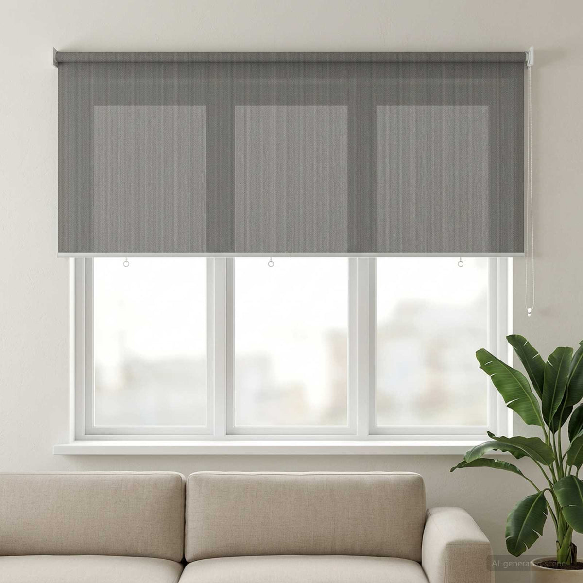 Udendørs rulleskærm 90% UV blok Lysegrå 140 x 140 cm HDPE