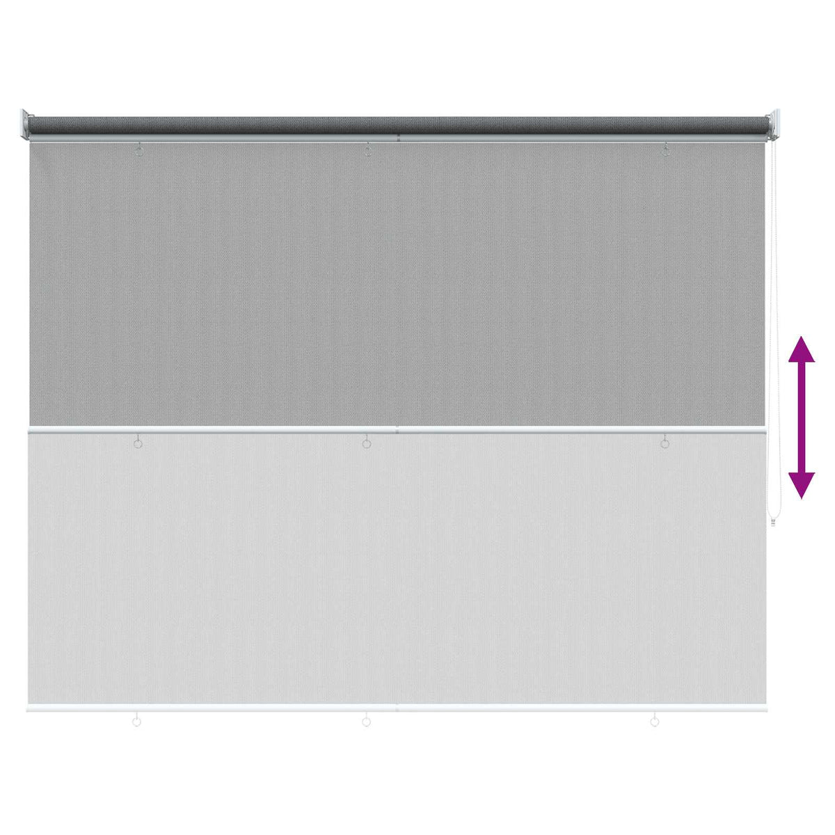 Udendørs rulleskærm 90% UV blok Lysegrå 140 x 140 cm HDPE