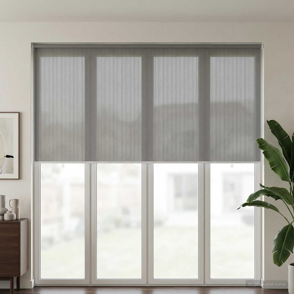 Udendørs rulleskærm 90% UV blok Lysegrå 350 x 140 cm HDPE